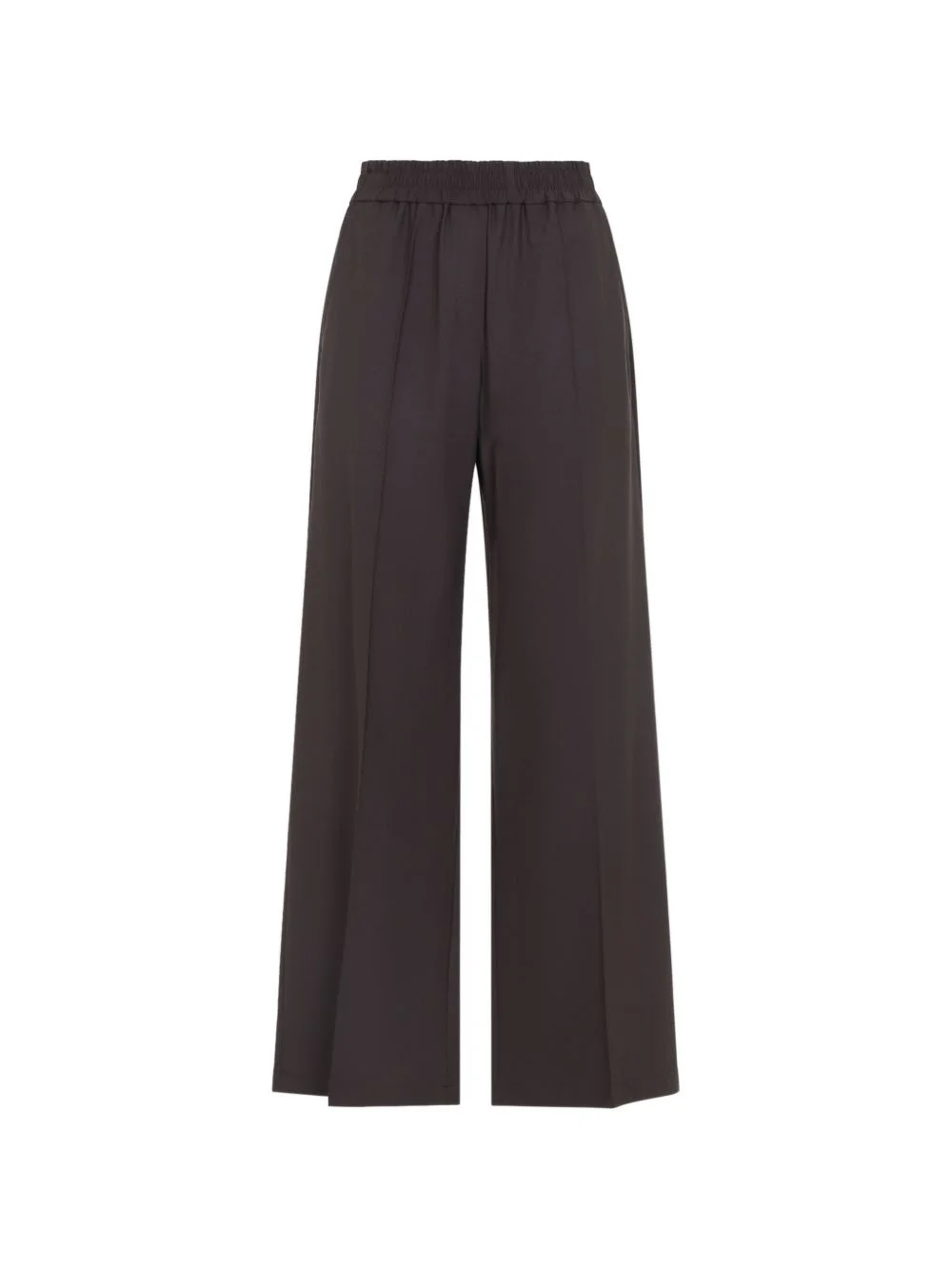 elasticated-waist pressed-crease trousers - 1
