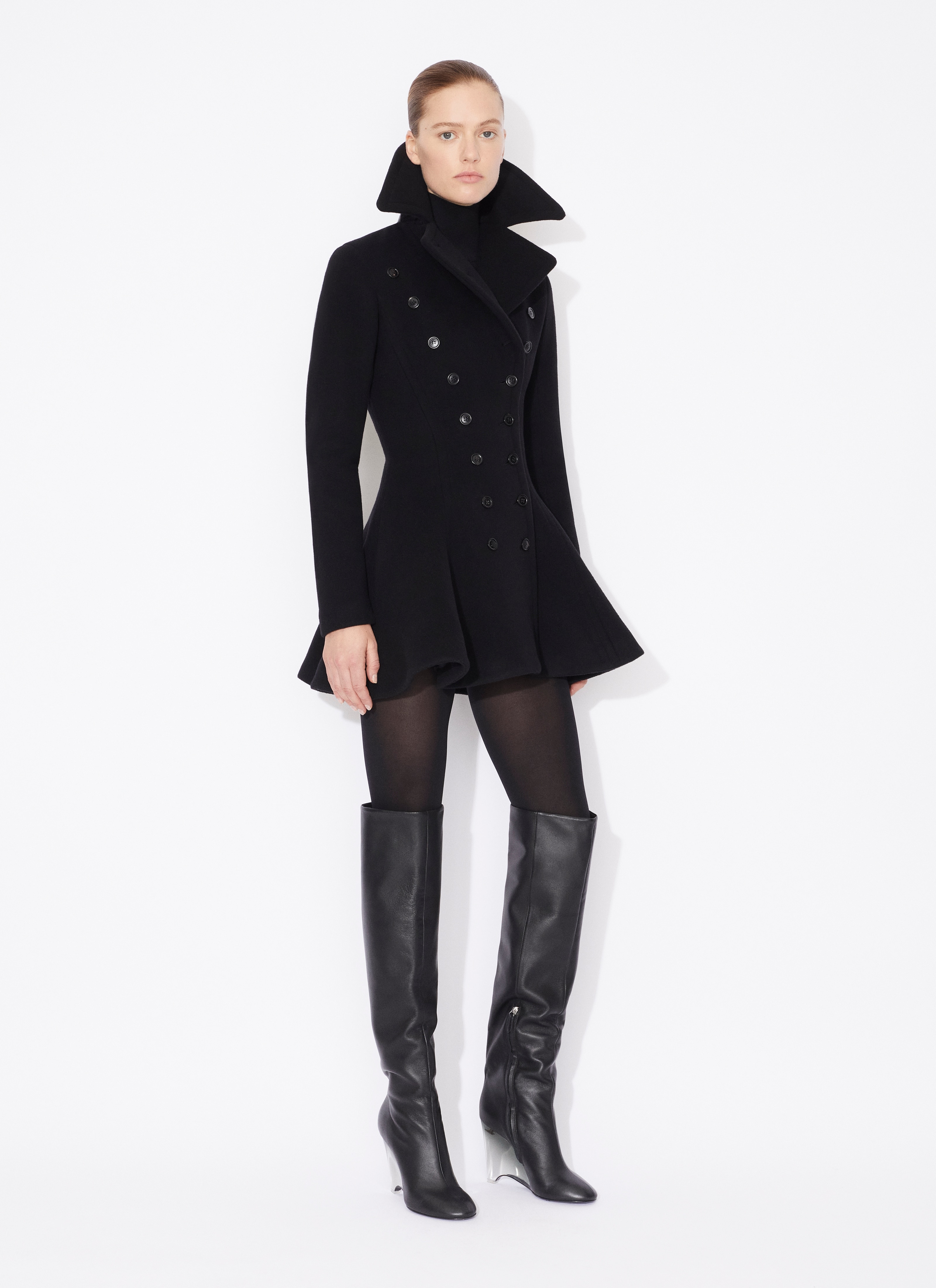 ALAIA Flared Wool Princess Coat - Bergdorf Goodman