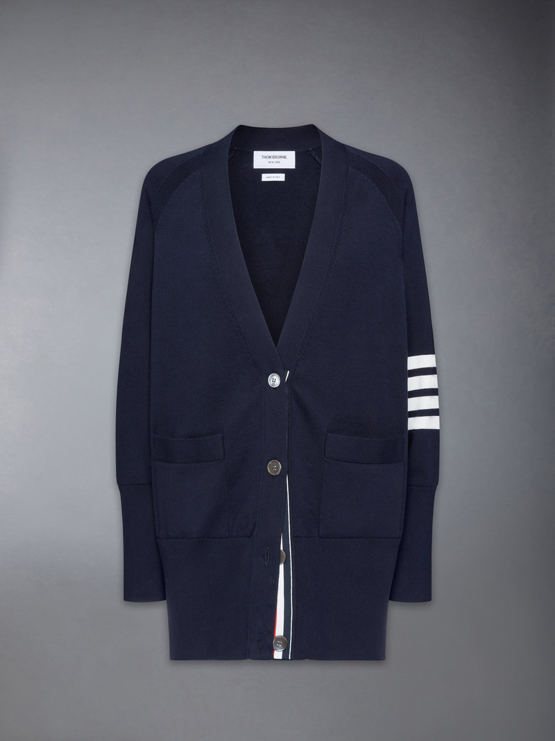 JERSEY STITCH COTTON 4-BAR EXAGGERATED FIT CARDIGAN 1