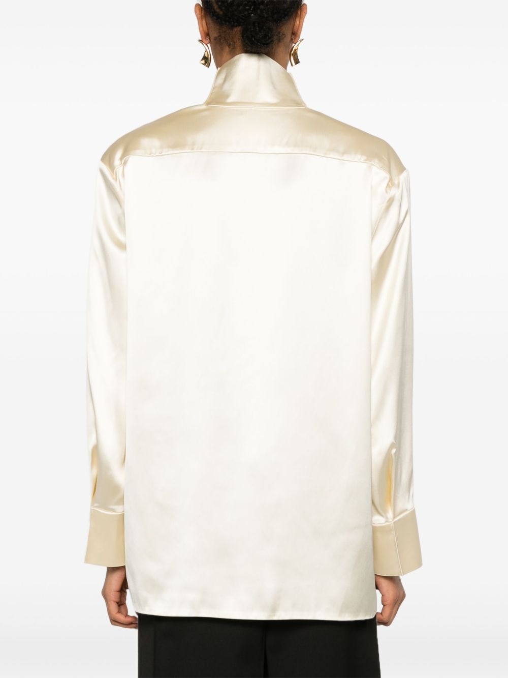 stand-up collar blouse - 4