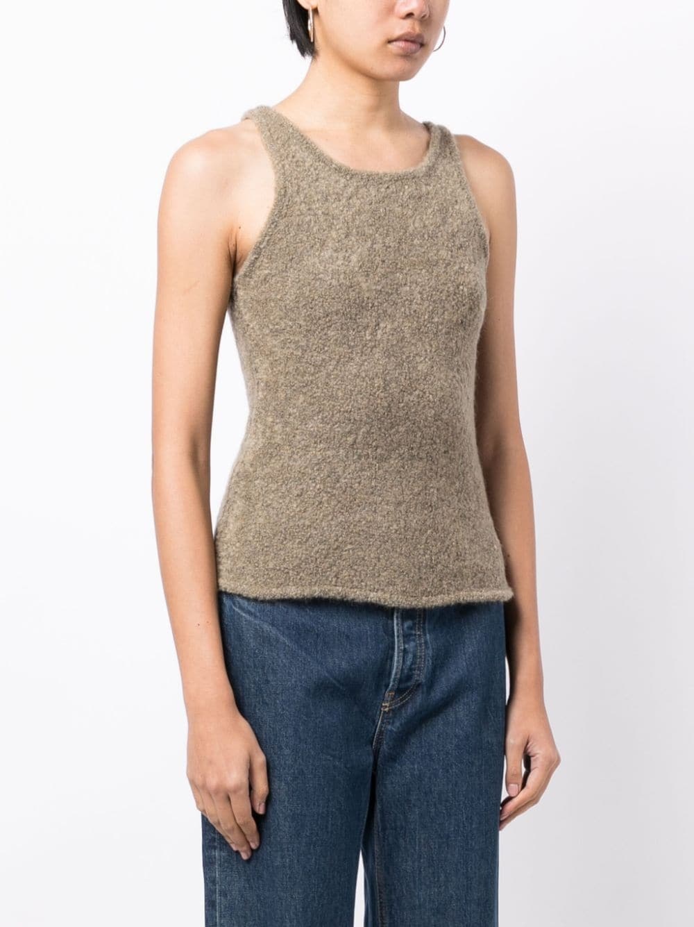 sleeveless fleece knitted top - 3
