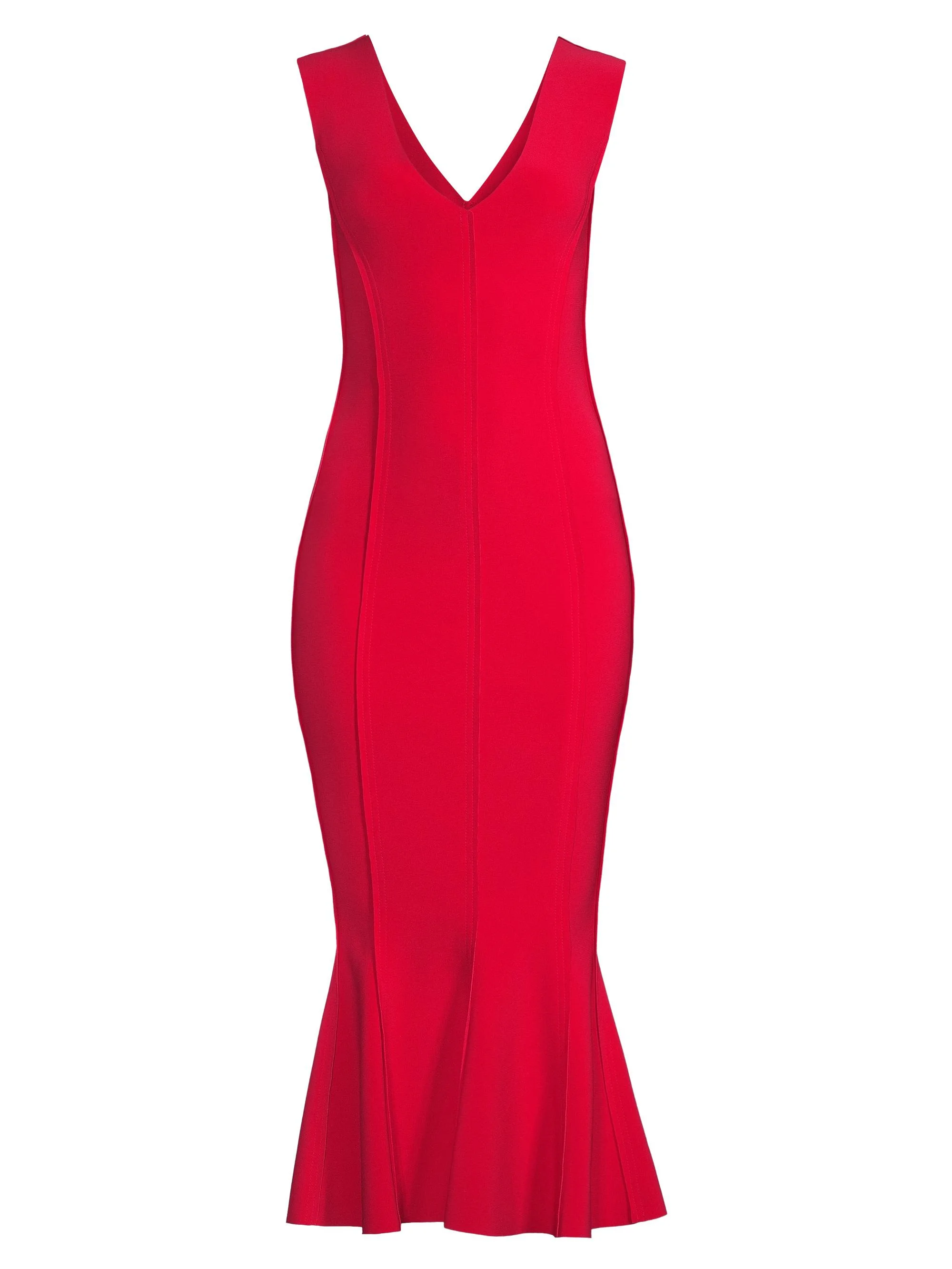 Women's Grace Sleeveless Flounce-Hem Midi-Dress - Red - 1