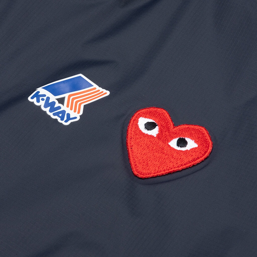 COMME DES GARCONS PLAY X K-WAY LE VRAI ZIP JACKET - NAVY - 3