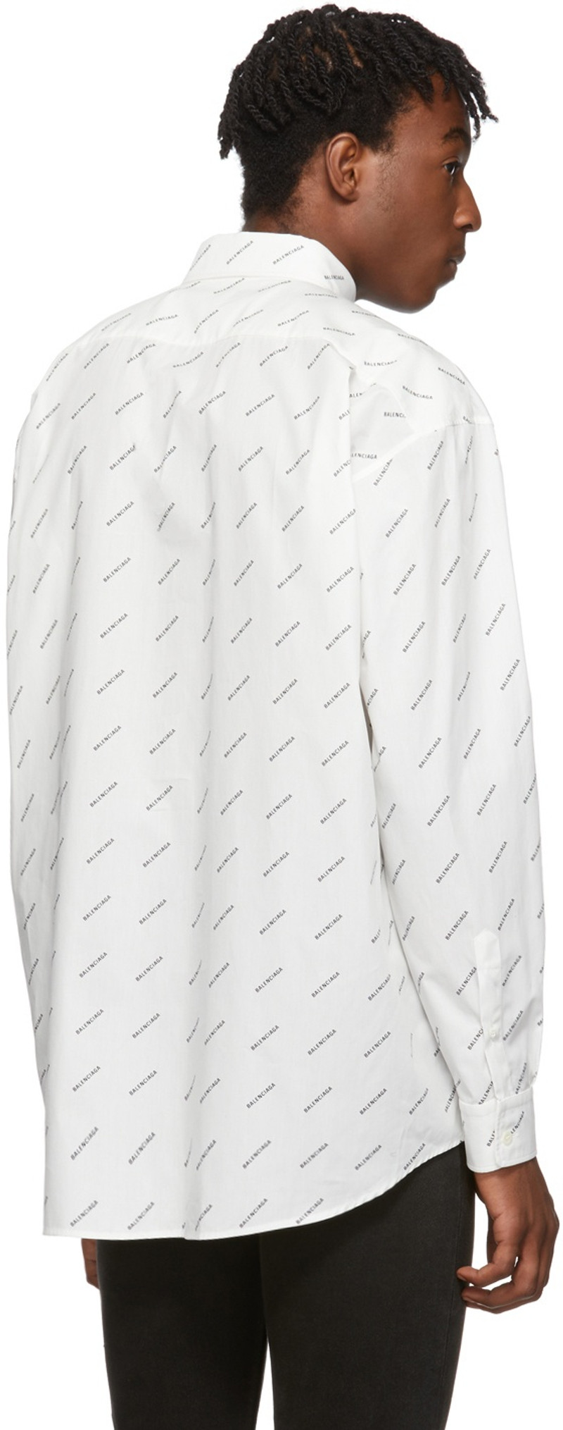 White & Black Allover Logo Shirt 3