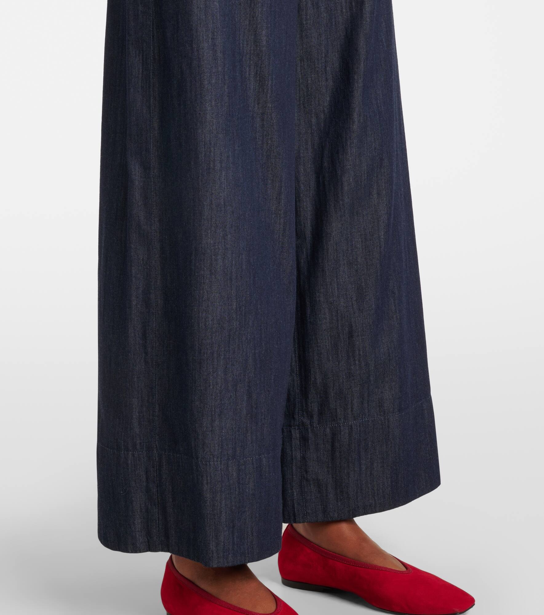 Jour cotton chambray wide-leg pants - 5