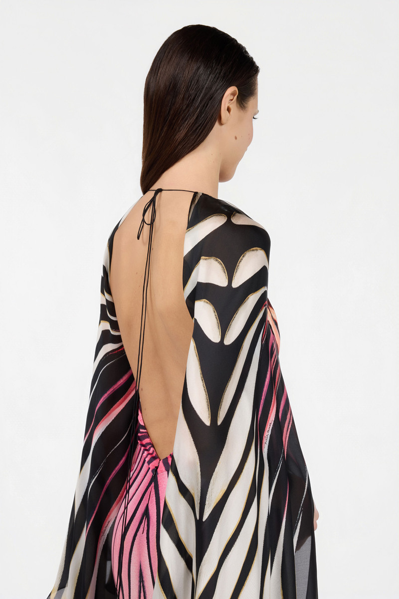 Ray Of Paradise Print Silk Maxi Dress 6
