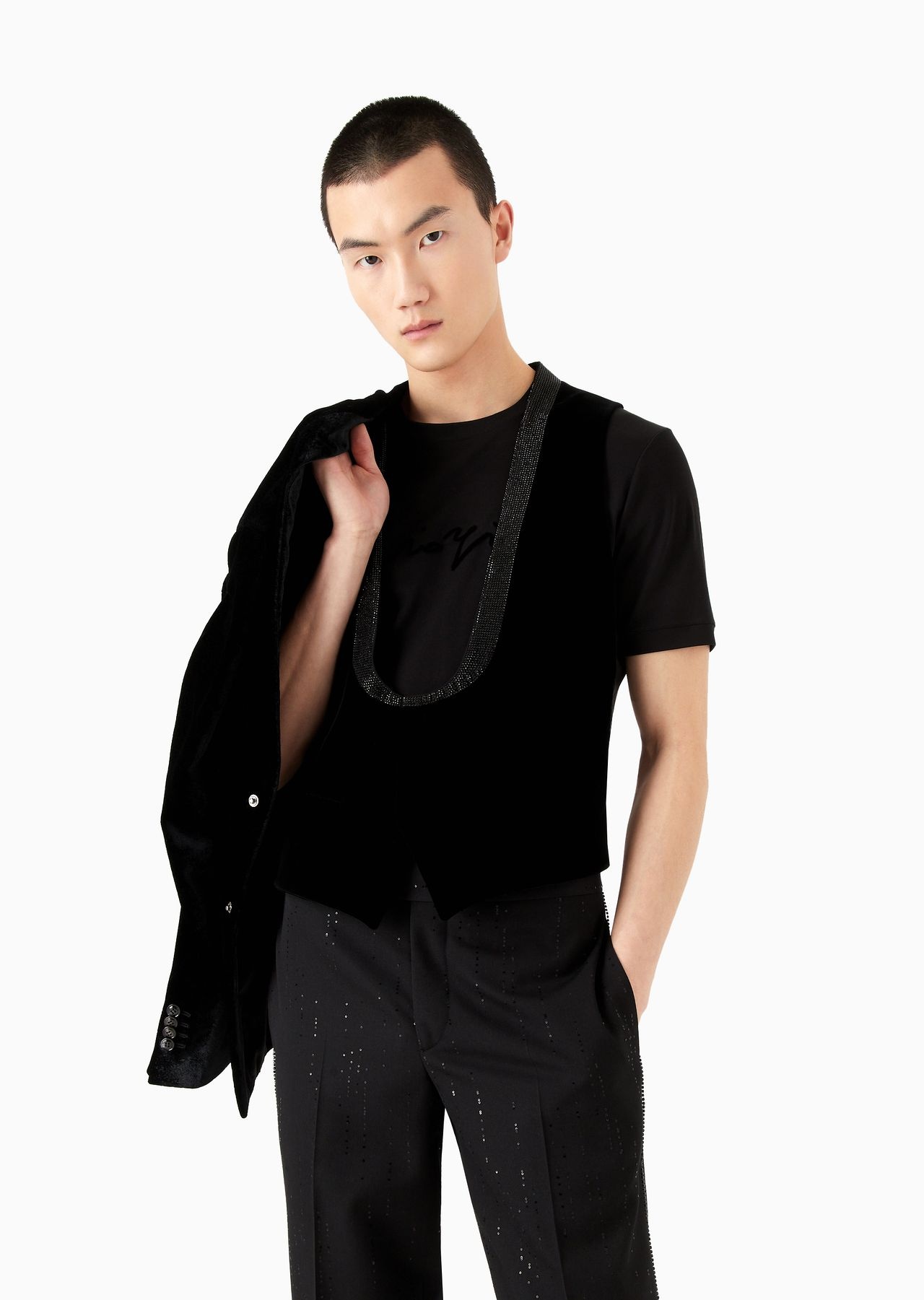 Giorgio’s single-breasted waistcoat in velvet - 5