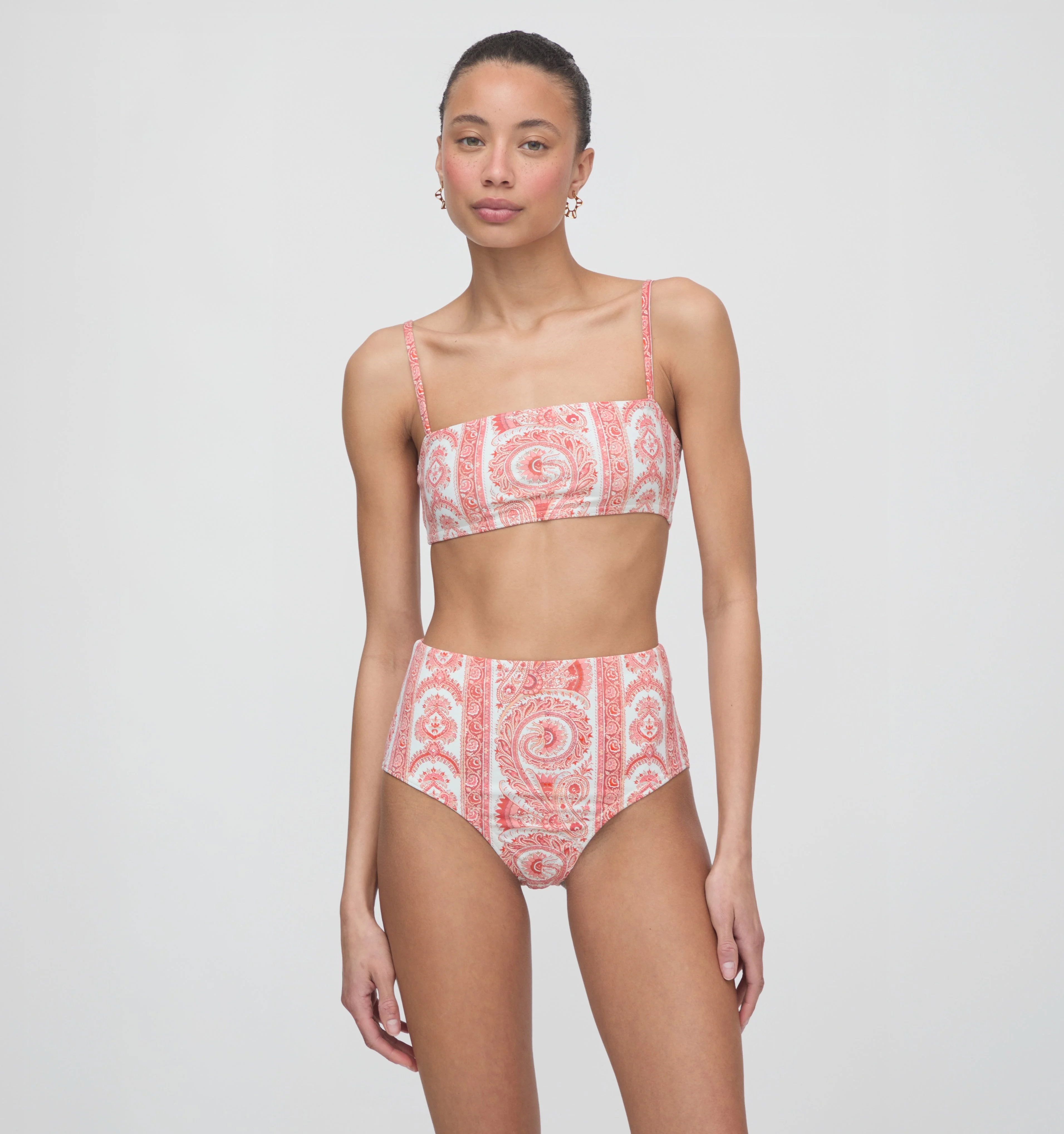 The Juno Bikini Set - Coral Corsica Paisley - 1