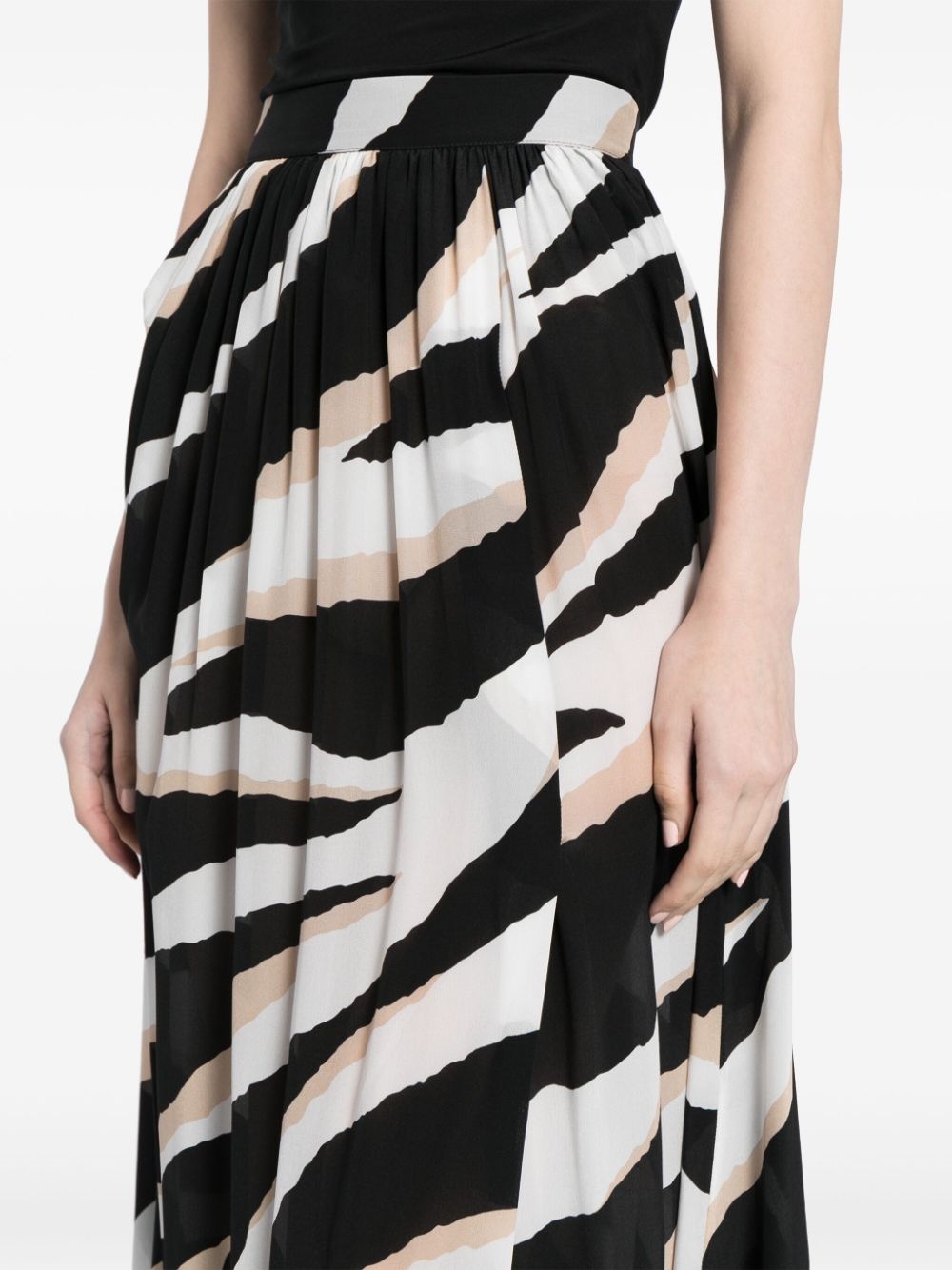 zebra-print silk maxi skirt - 5