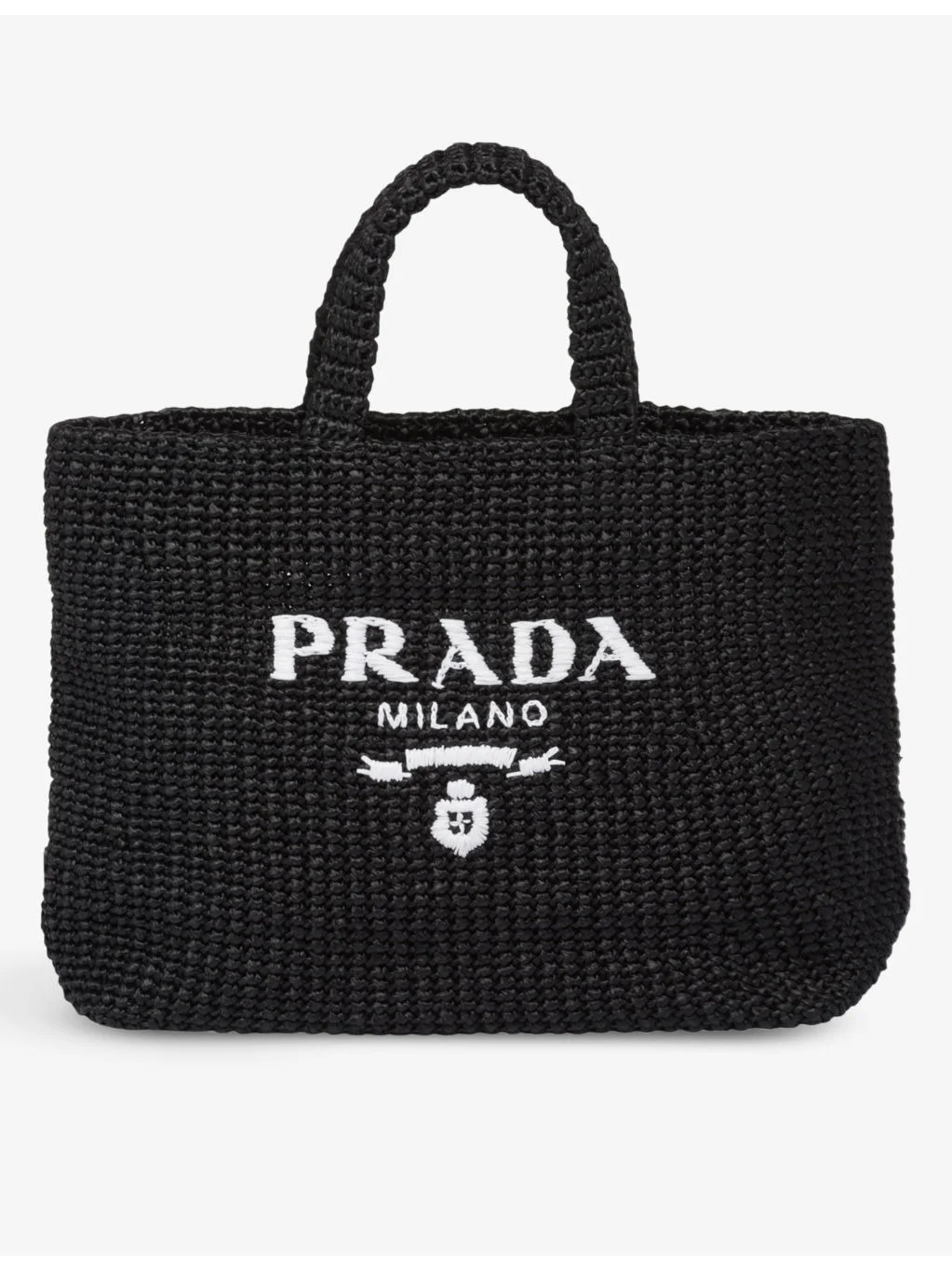 Logo-stamped crochet tote bag - 1