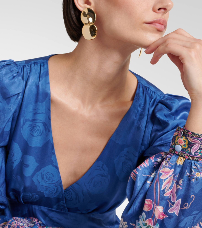 Issey Double Disc 18kt gold-plated drop earrings 3