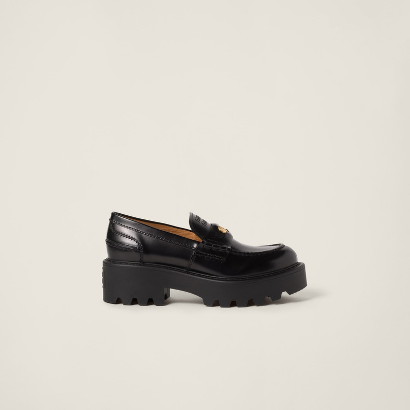 Brushed leather loafers 2