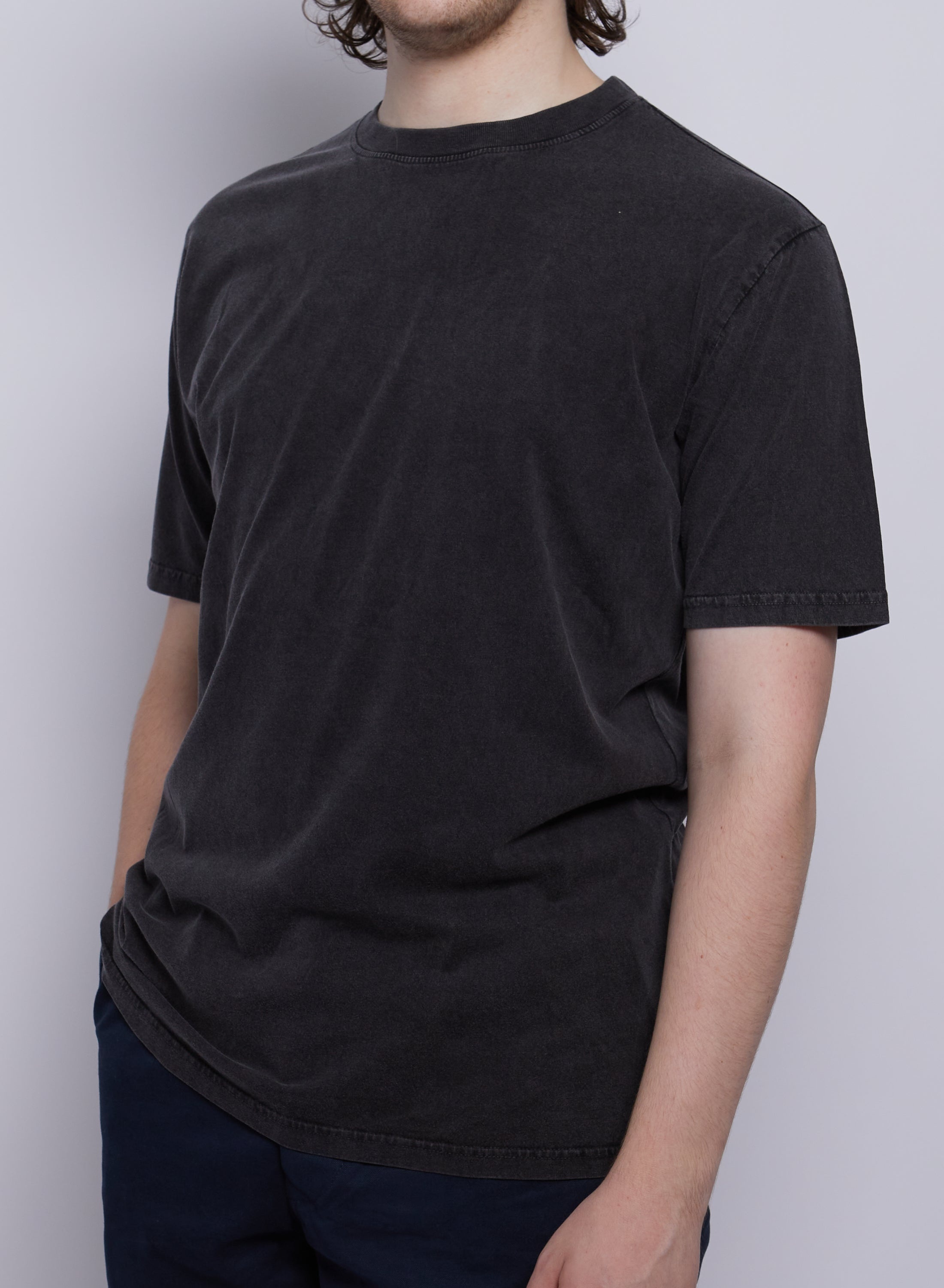 Classic Relaxed Fit Tee in Stone Wash Black - 3