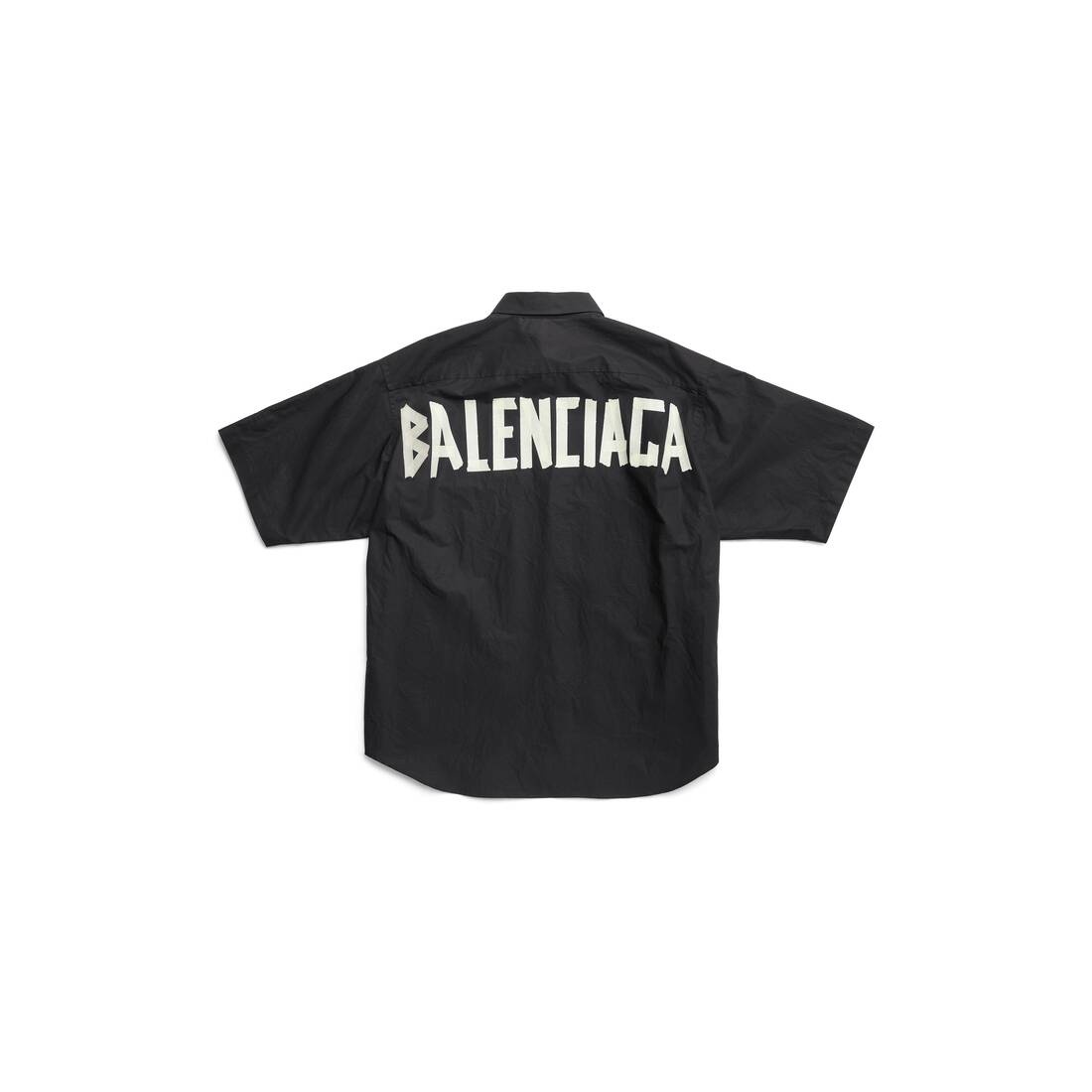 Men's Tape Type Short Sleeve Shirt Large Fit in Black - 6