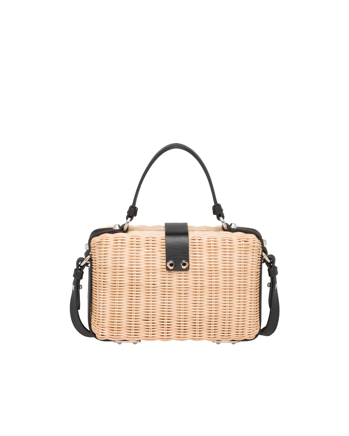 Wicker and leather shoulder bag - 4