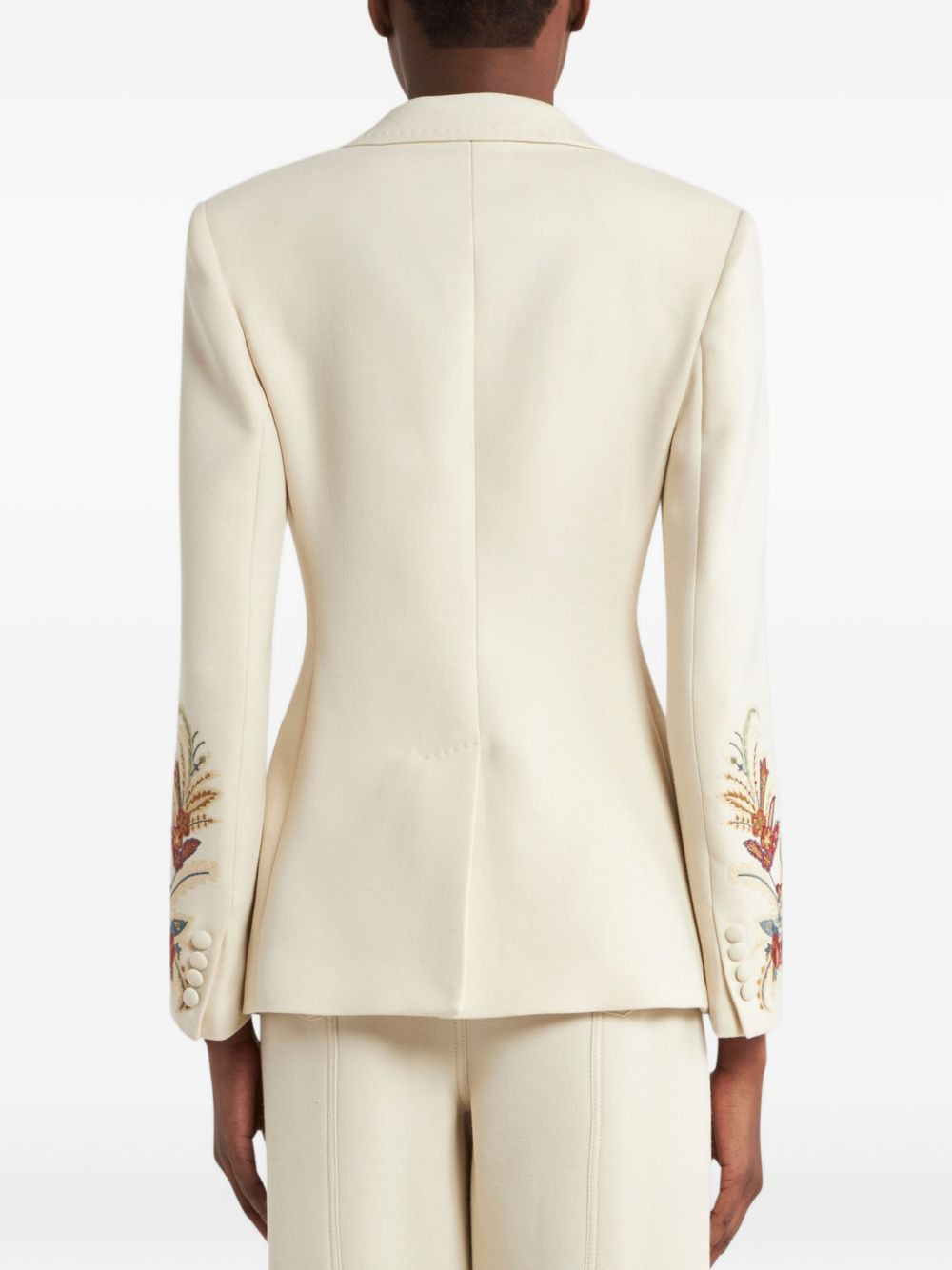 floral-embroidered blazer - 3