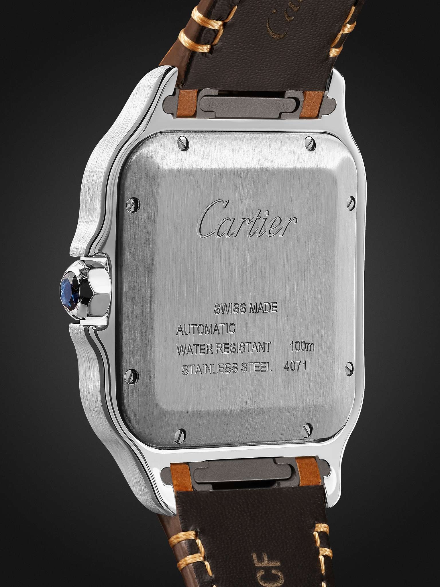 Santos Automatic 35.6mm Interchangeable Stainless Steel and Leather Watch, Ref. No. WSSA0010 - 5
