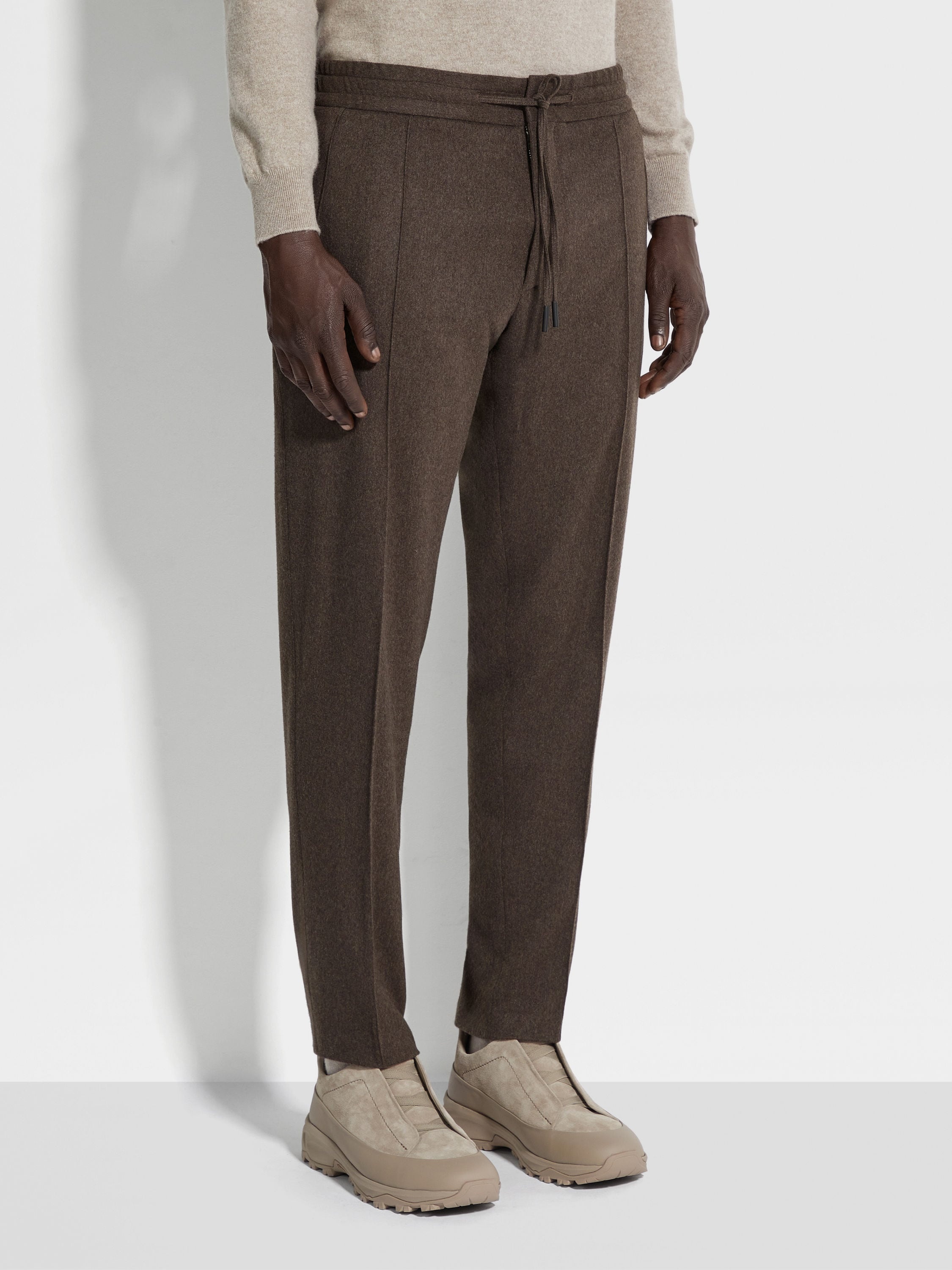 DARK BROWN 15MILMIL15 WOOL JOGGERS - 5