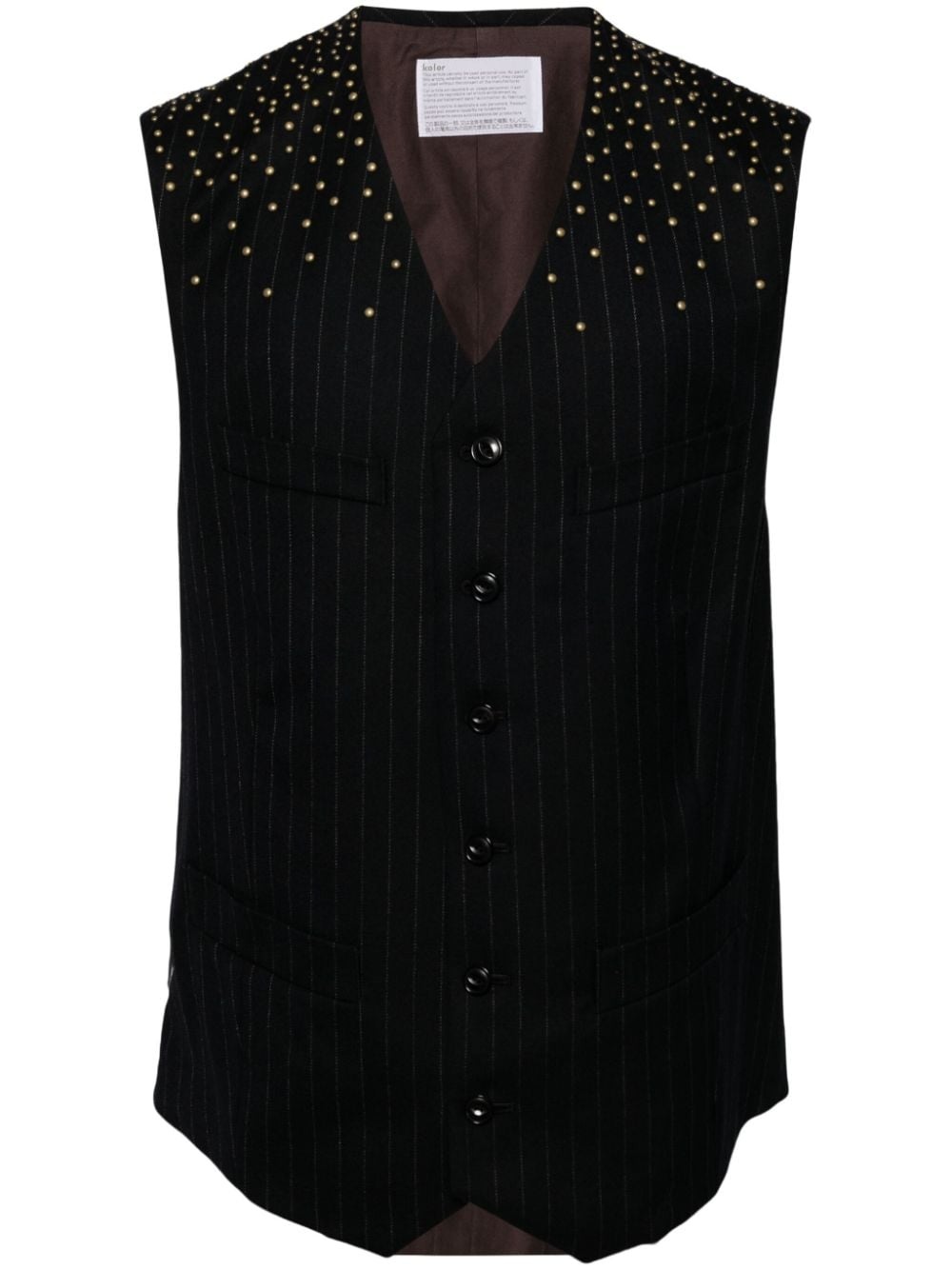 stud-embellished waistcoat - 2