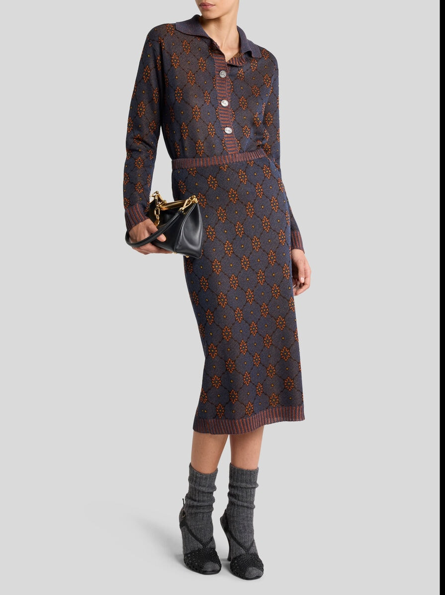 CARDIGAN WITH TIE-STYLE MOTIF - 4