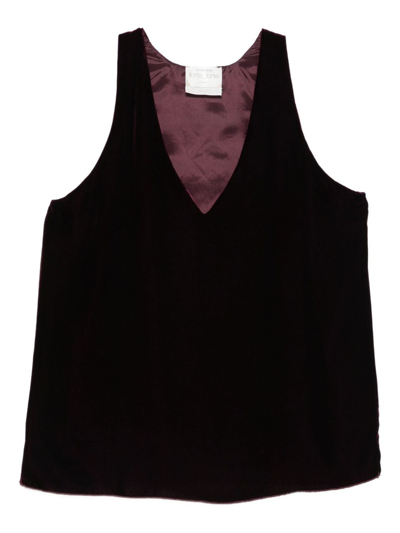 velvet V-neck top 1
