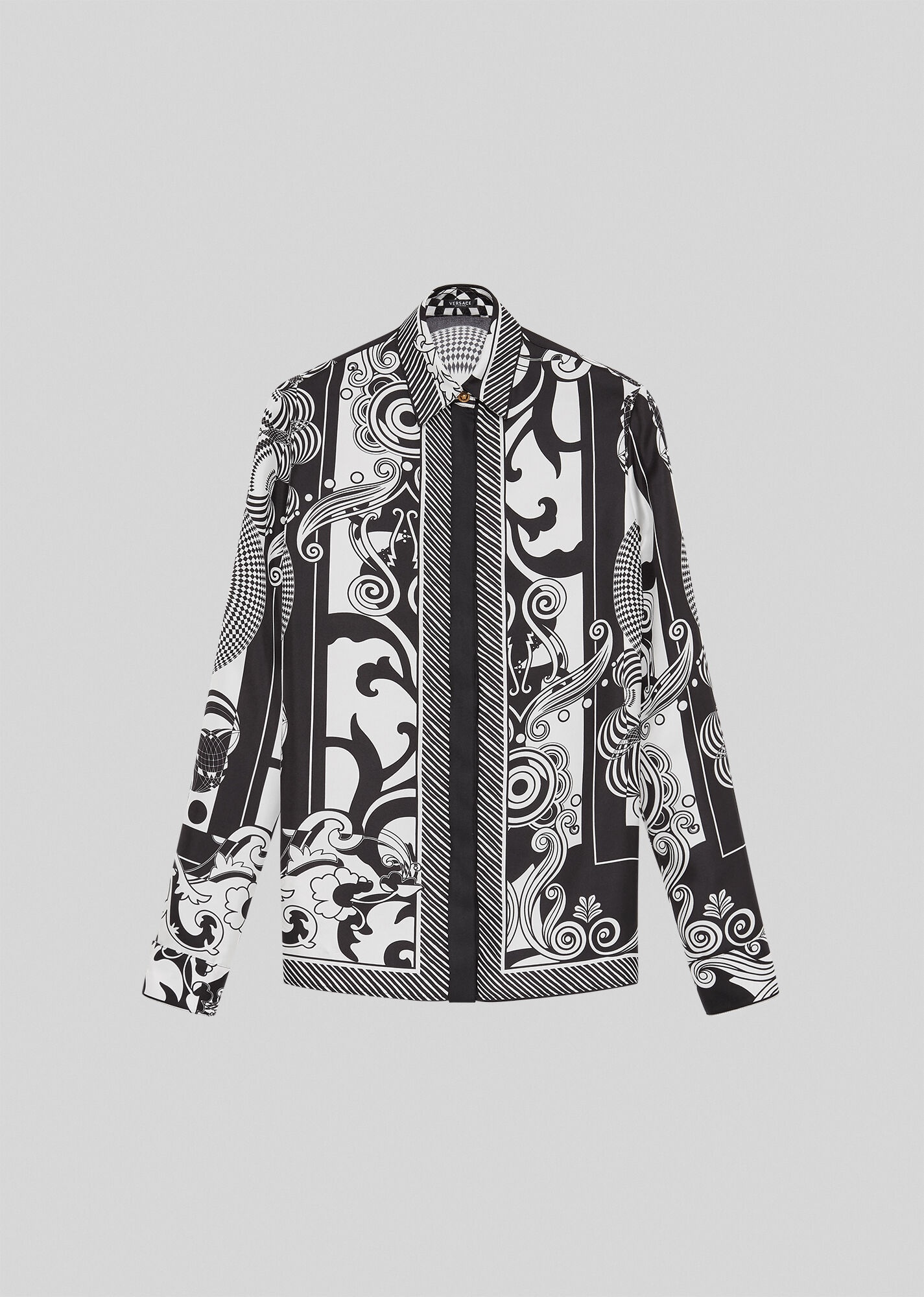 Optical Virtus Print Silk Twill Shirt - 1