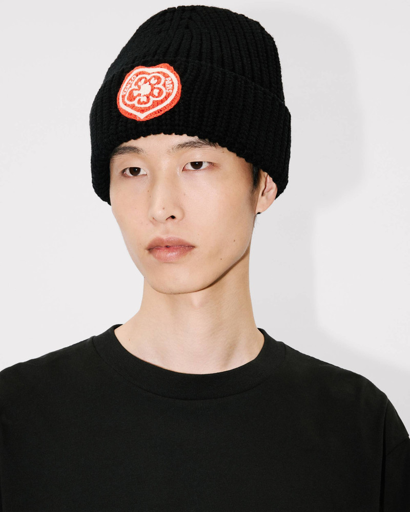 'KENZO Boke Heart' embroidered beanie in wool and cotton 3