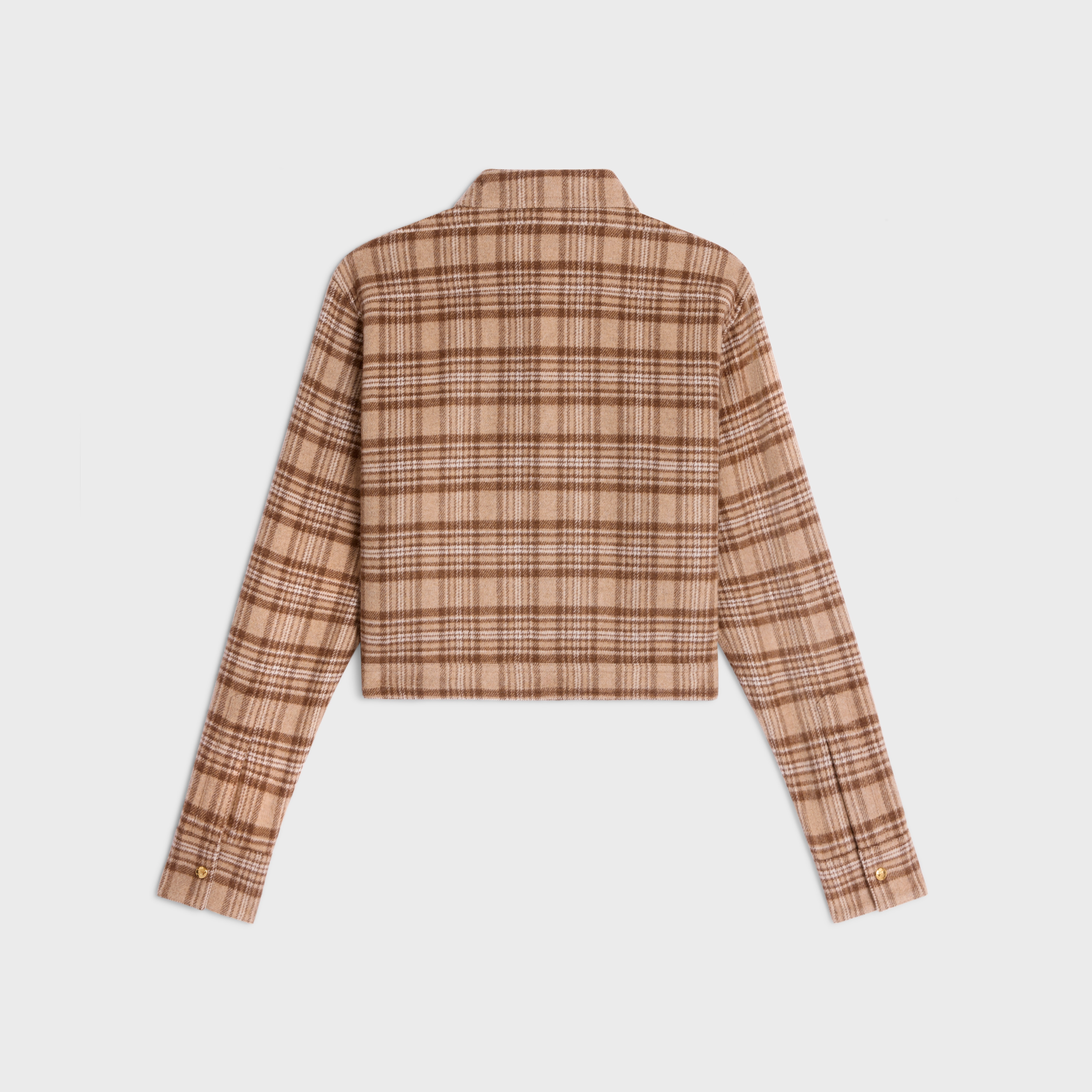 romy cropped shirt in checked cashmere - 2