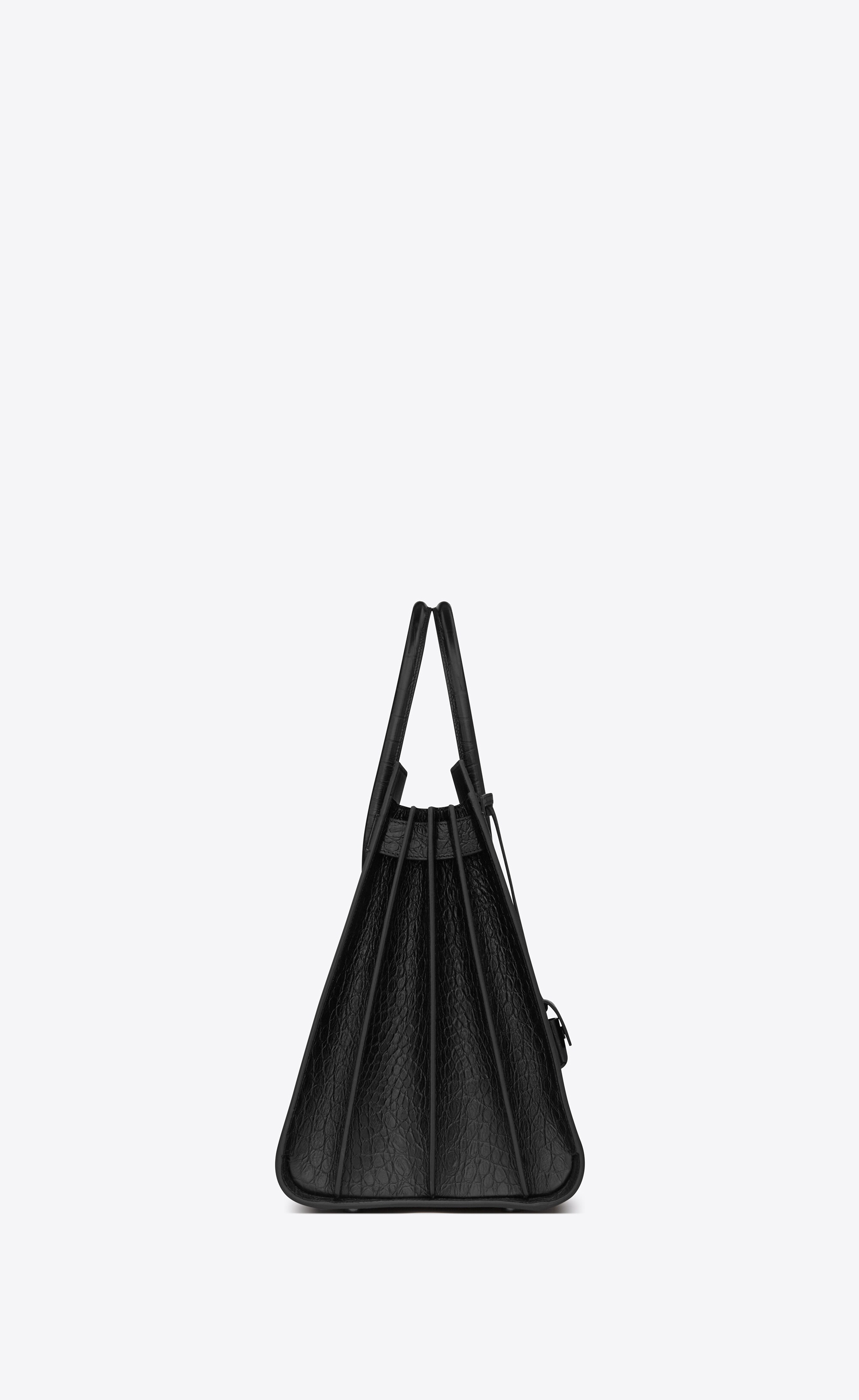 large sac de jour carry all bag in black crocodile embossed leather - 3