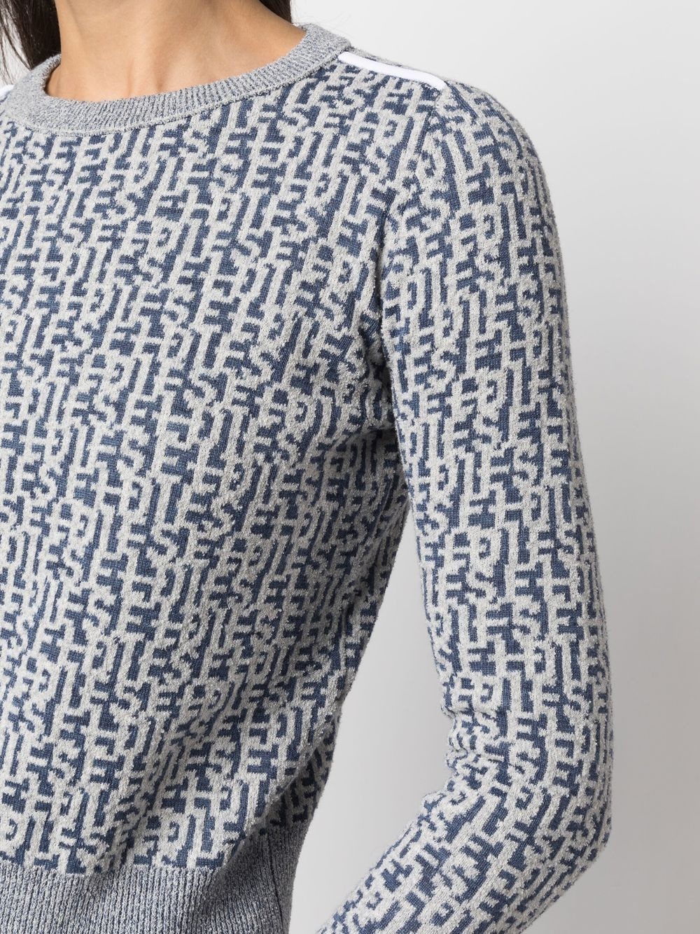 logo-jacquard knitted jumper - 5