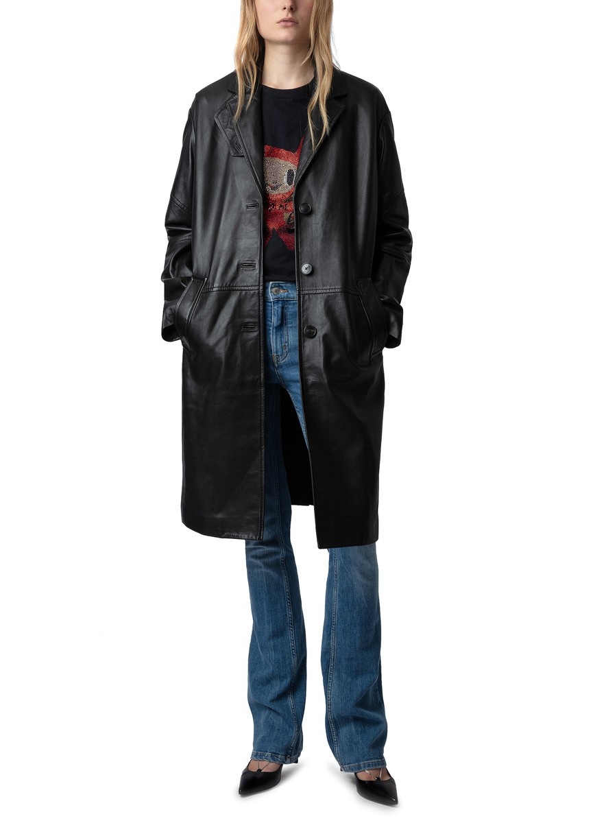Macari Leather Coat - 5
