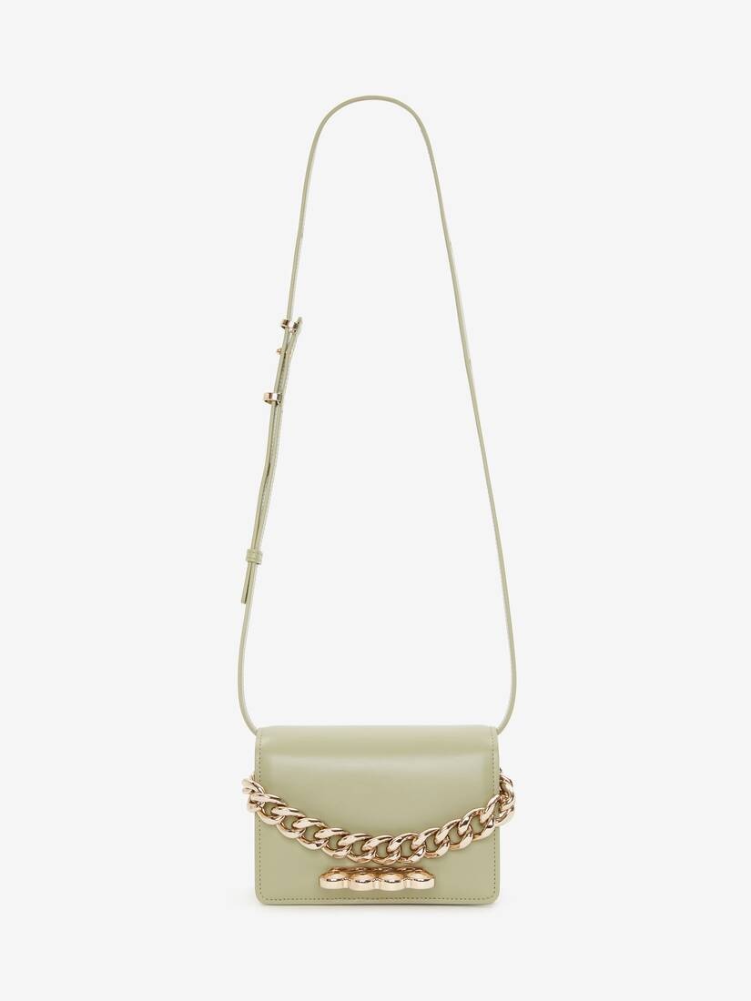 The Four Ring Mini With Chain in Sage - 5