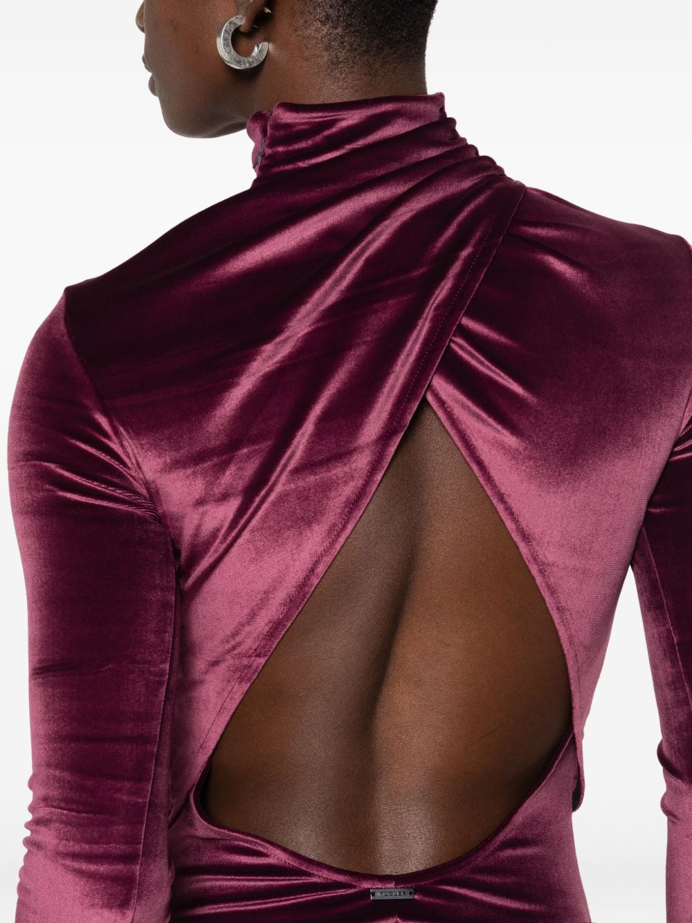 high-neck velvet bodysuit - 5
