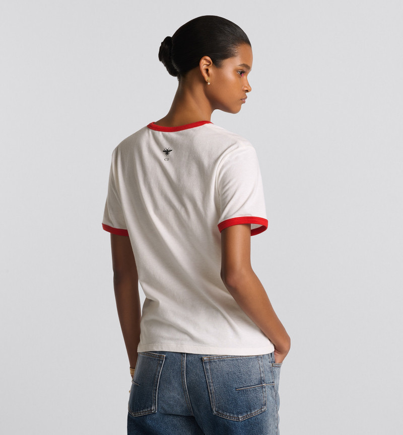 クリスチャンディオール CHRISTIAN DIOR MISS DIOR GRAFFITI 453T40A4554 Tシャツ MISS DIOR GRAFFITI Tシャツ コットン ホワイト ピンク クリスチャン