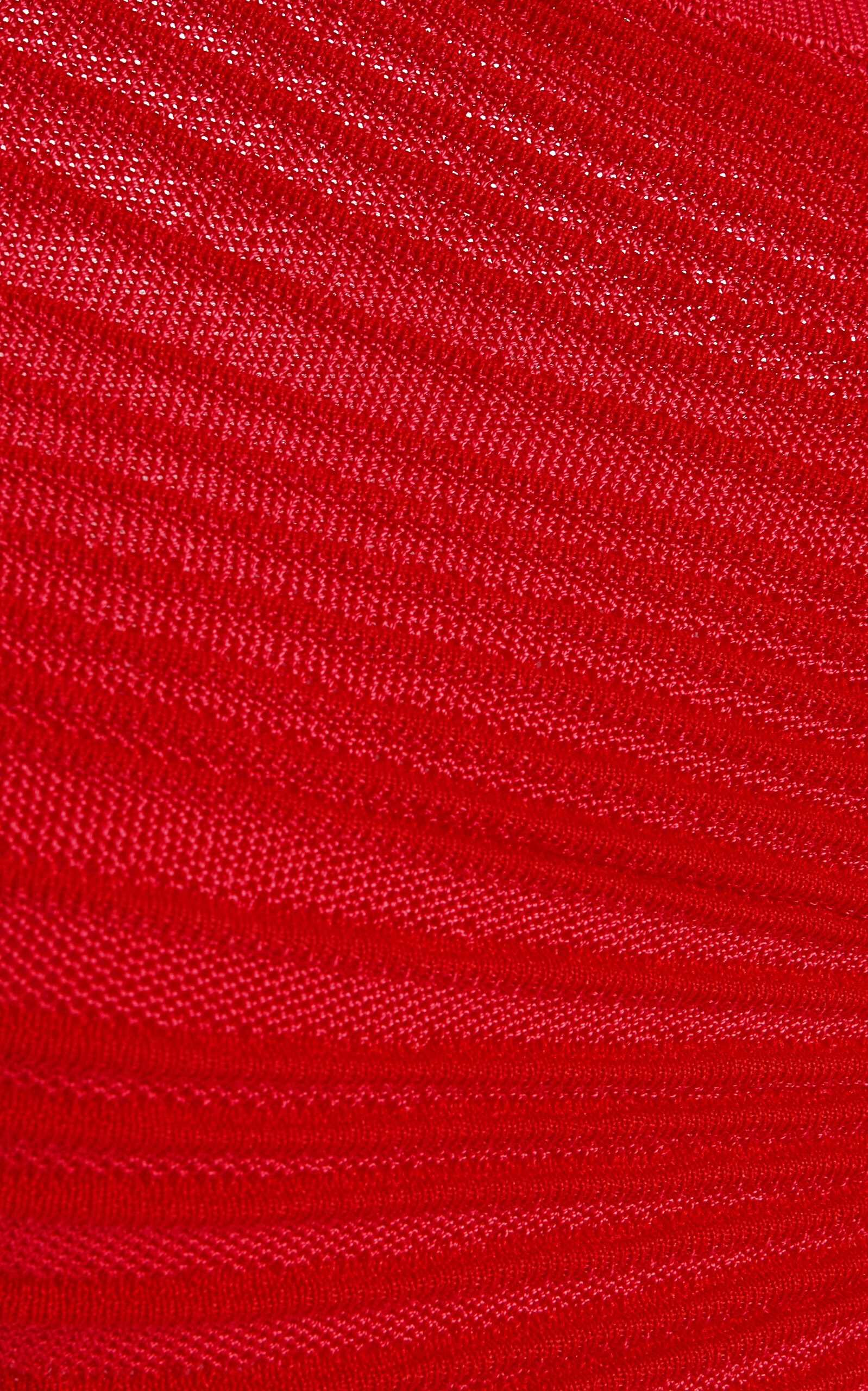 One-Shoulder Knit Cropped Top red - 5