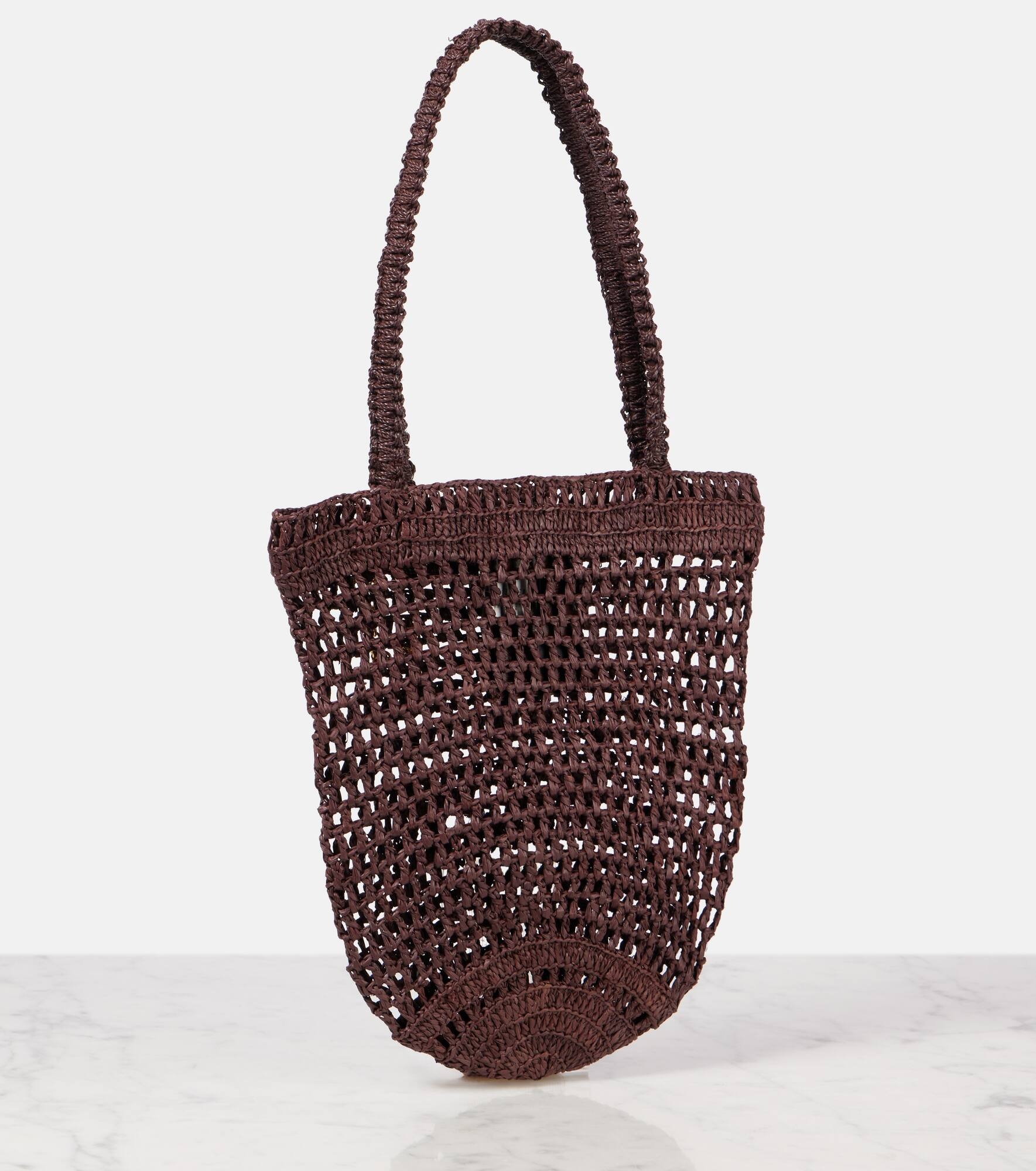 Summer Banana Small raffia tote bag - 4