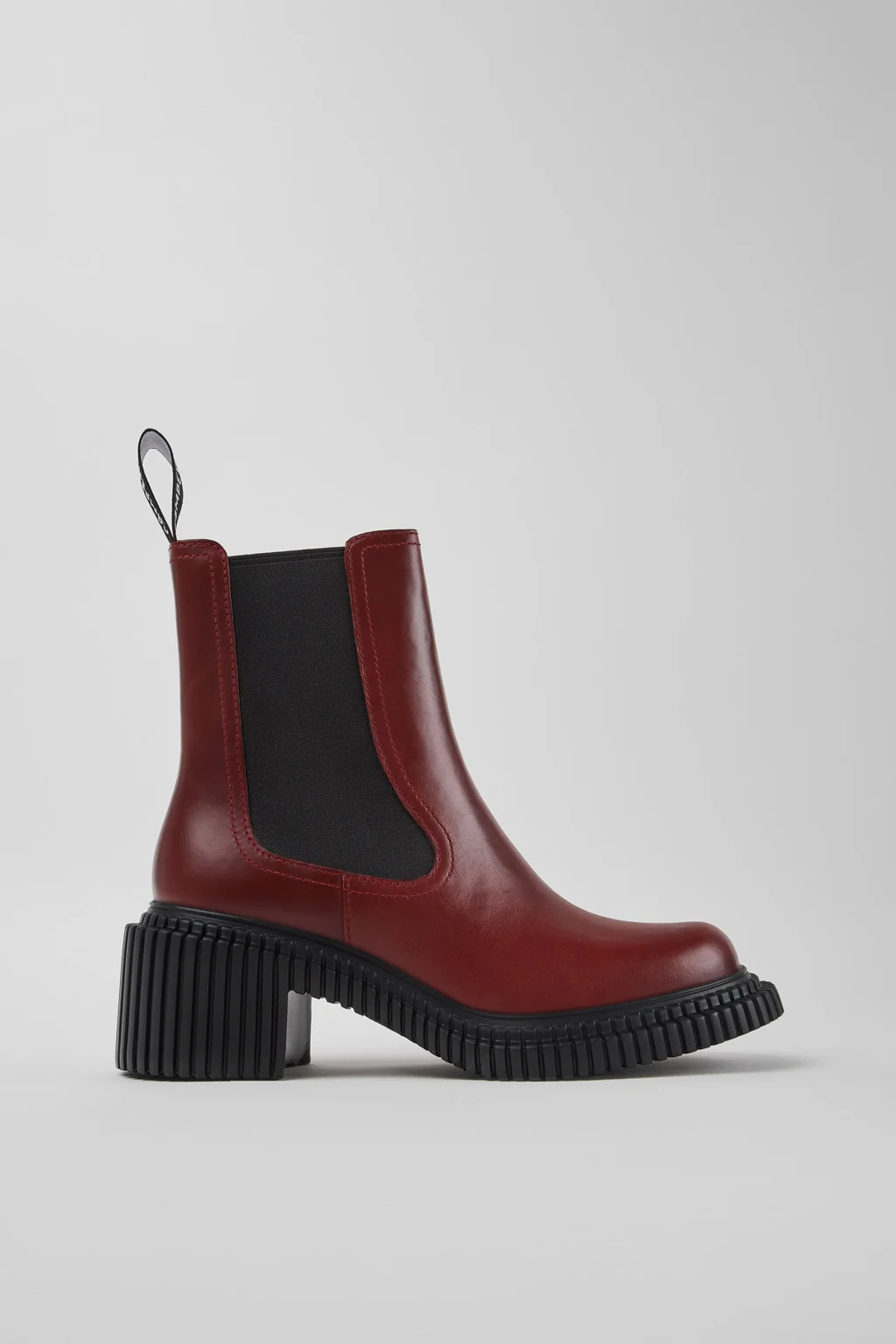Pix London Burgundy Leather Ankle Boots for Women. - 1