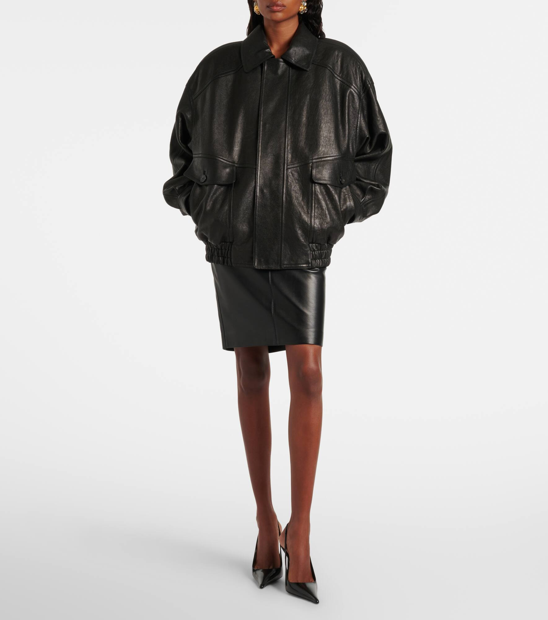 Oversized leather jacket - 2