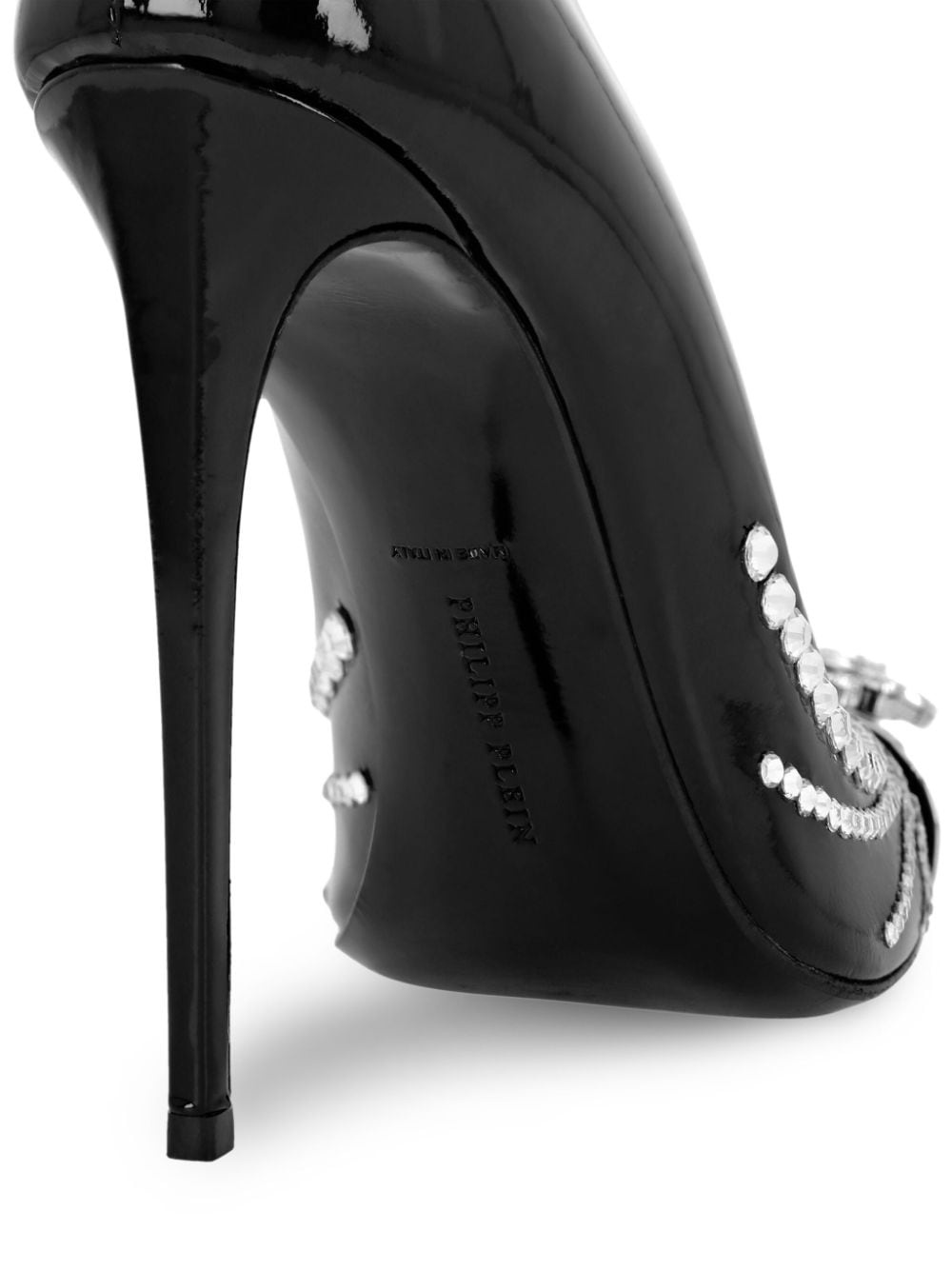 105mm crystal-embellished patent leather pumps - 3