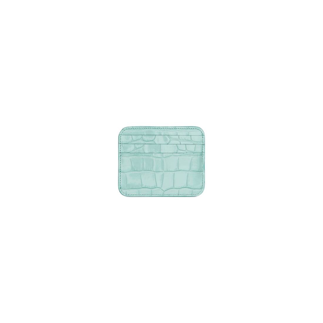 Women's Cash Card Holder With Split Crocodile Embossed  in Mint - 2