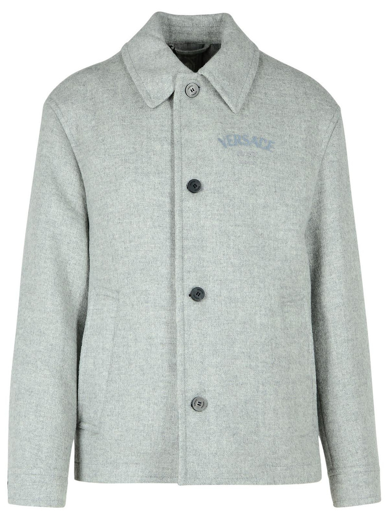 Versace Grey Wool Jacket Men - 1