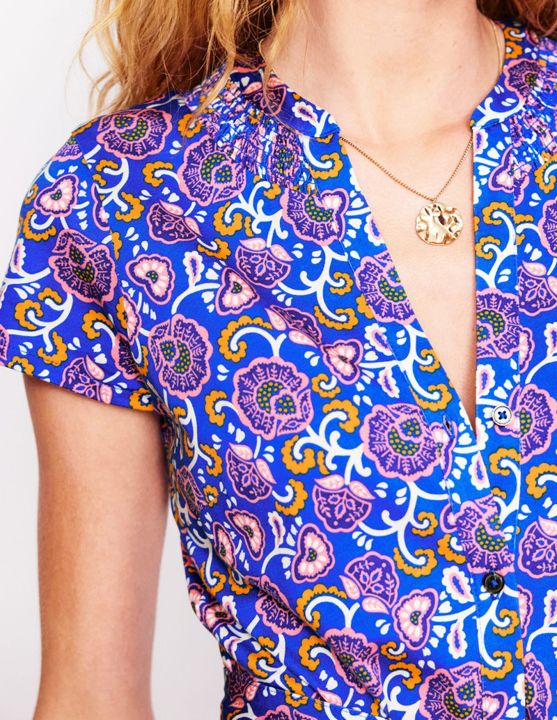 Sara Jersey Shirt Dress-Gallery Blue, Garden Vine 3