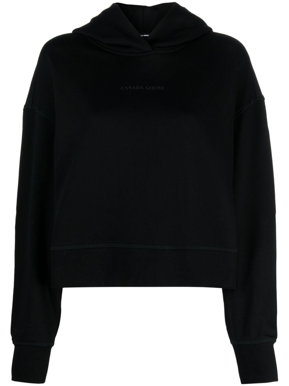 logo-embossed cotton hoodie - 1