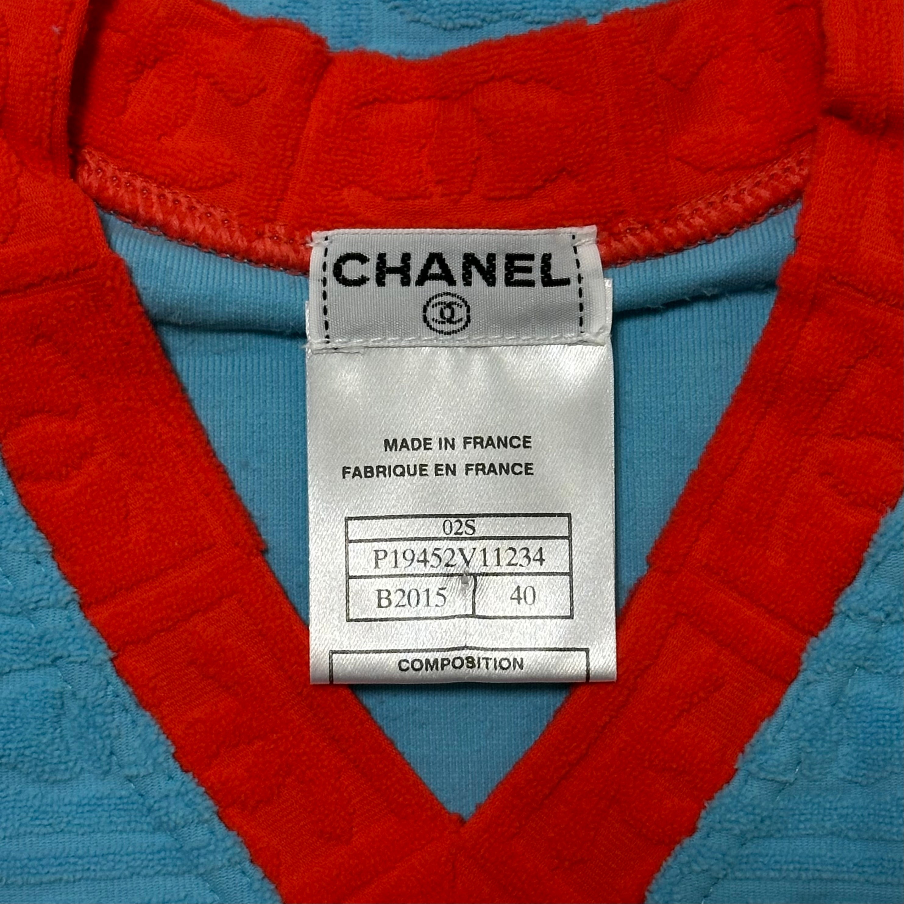 CHANEL Sport Spring Summer 2002 CC Emboss Jacquard Terry Cloth T-Shirt - 5