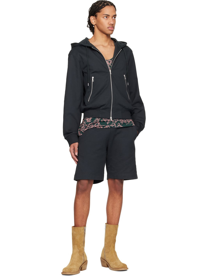 Dries Van Noten Black Loose Zipped Hoodie outlook