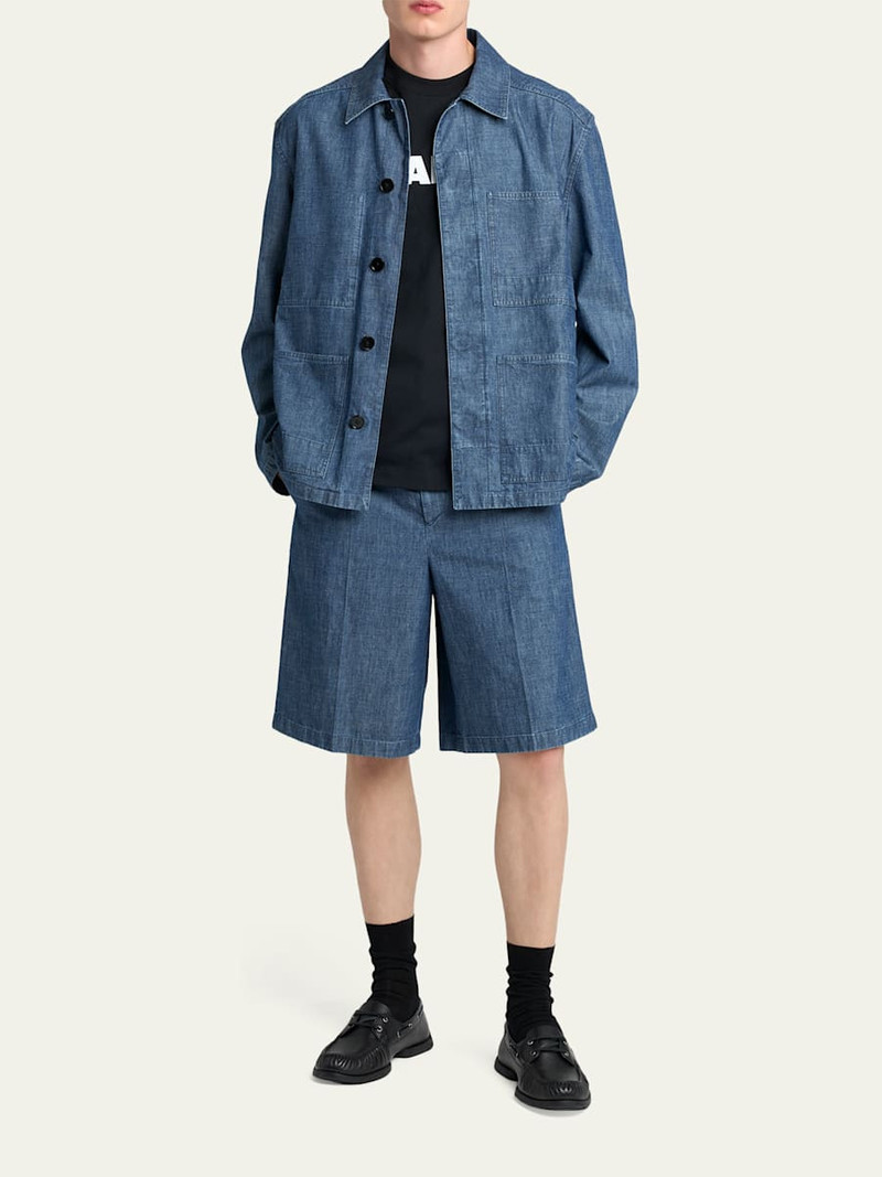 Jil Sander Men's Oversized-Fit Denim Bermuda Shorts outlook