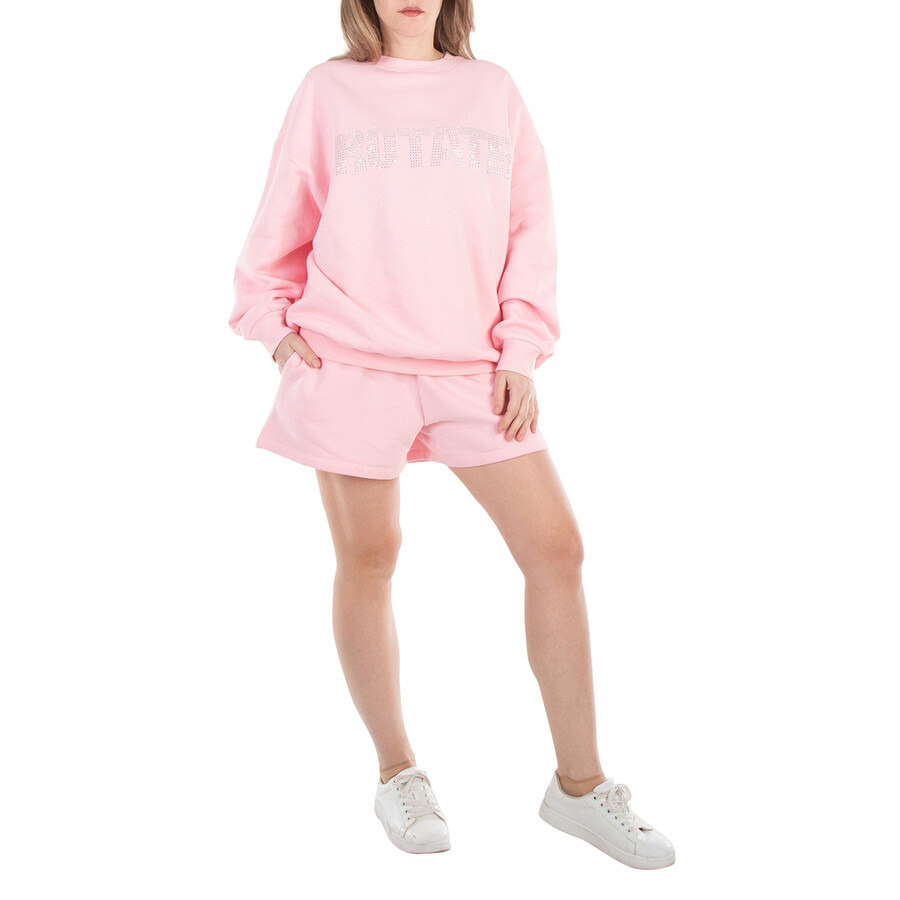 Rotate Ladies Almond Blossom Sunday 6 Crystal Logo Sweatshorts - 3