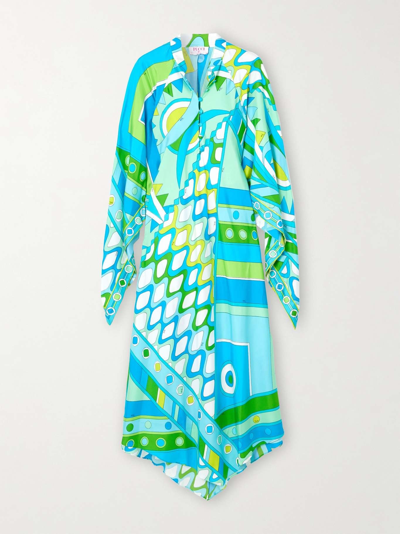 Printed silk-twill kaftan - 1