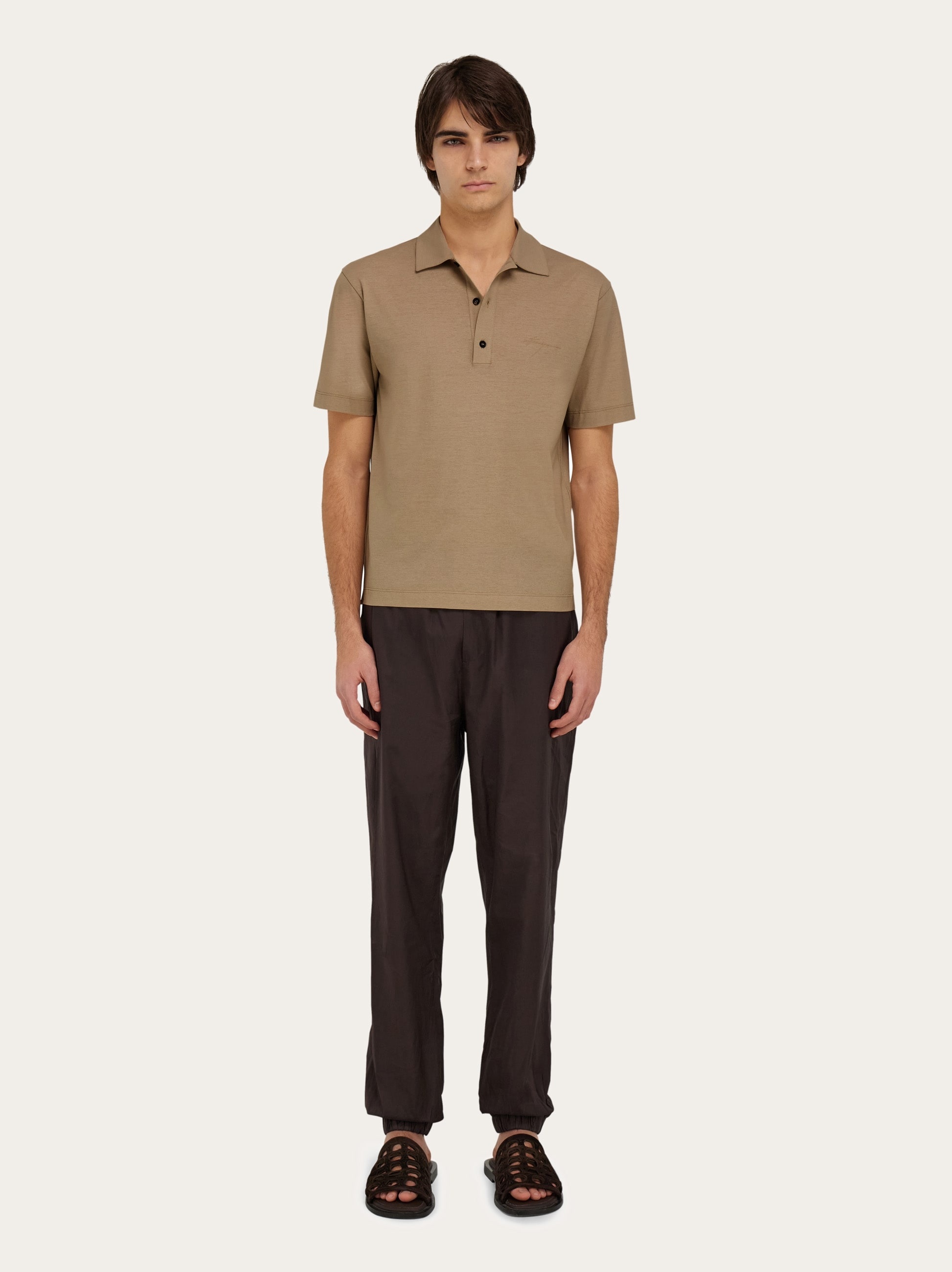 Crêpe voile polo shirt - 5