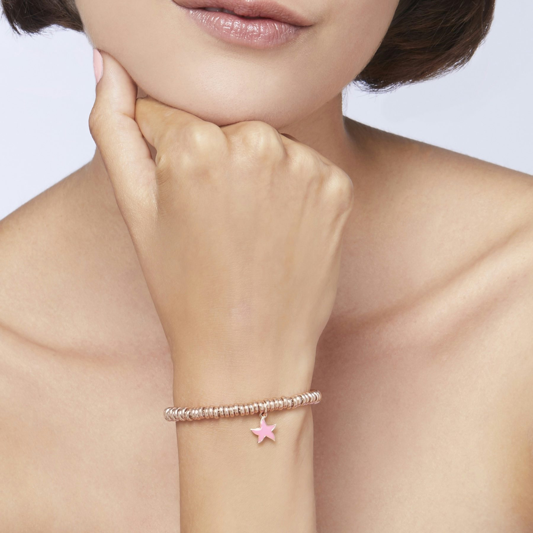 ROSE GOLD & ENAMEL STAR CHARM - 3